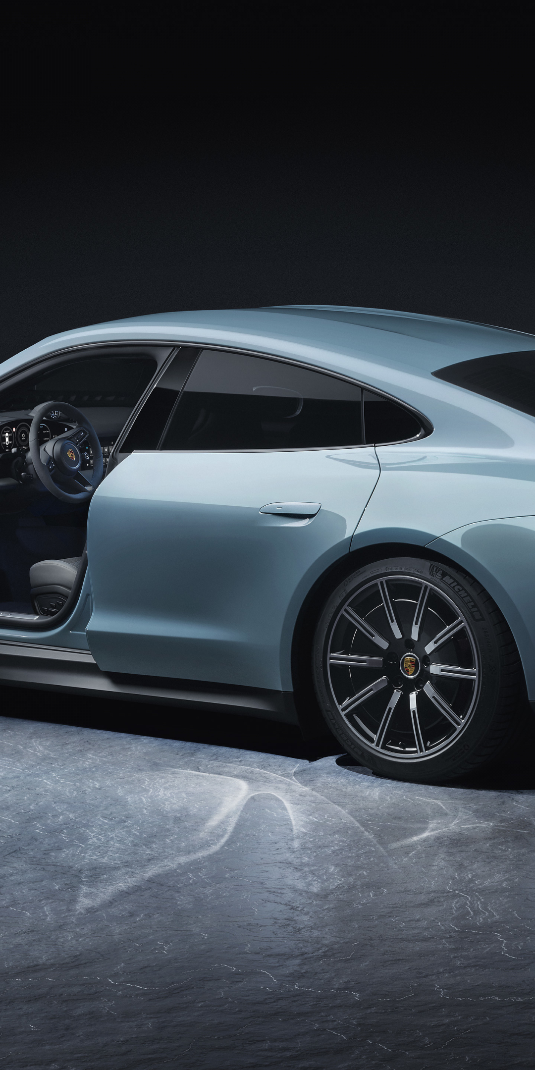 Porsche Taycan 4S, side-view, 2019, 1080x2160 wallpaper