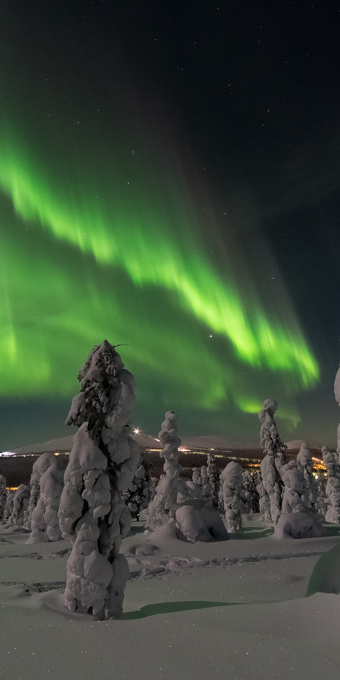 Aurora borealis, northen lights, sky, night, 1080x2160 wallpaper