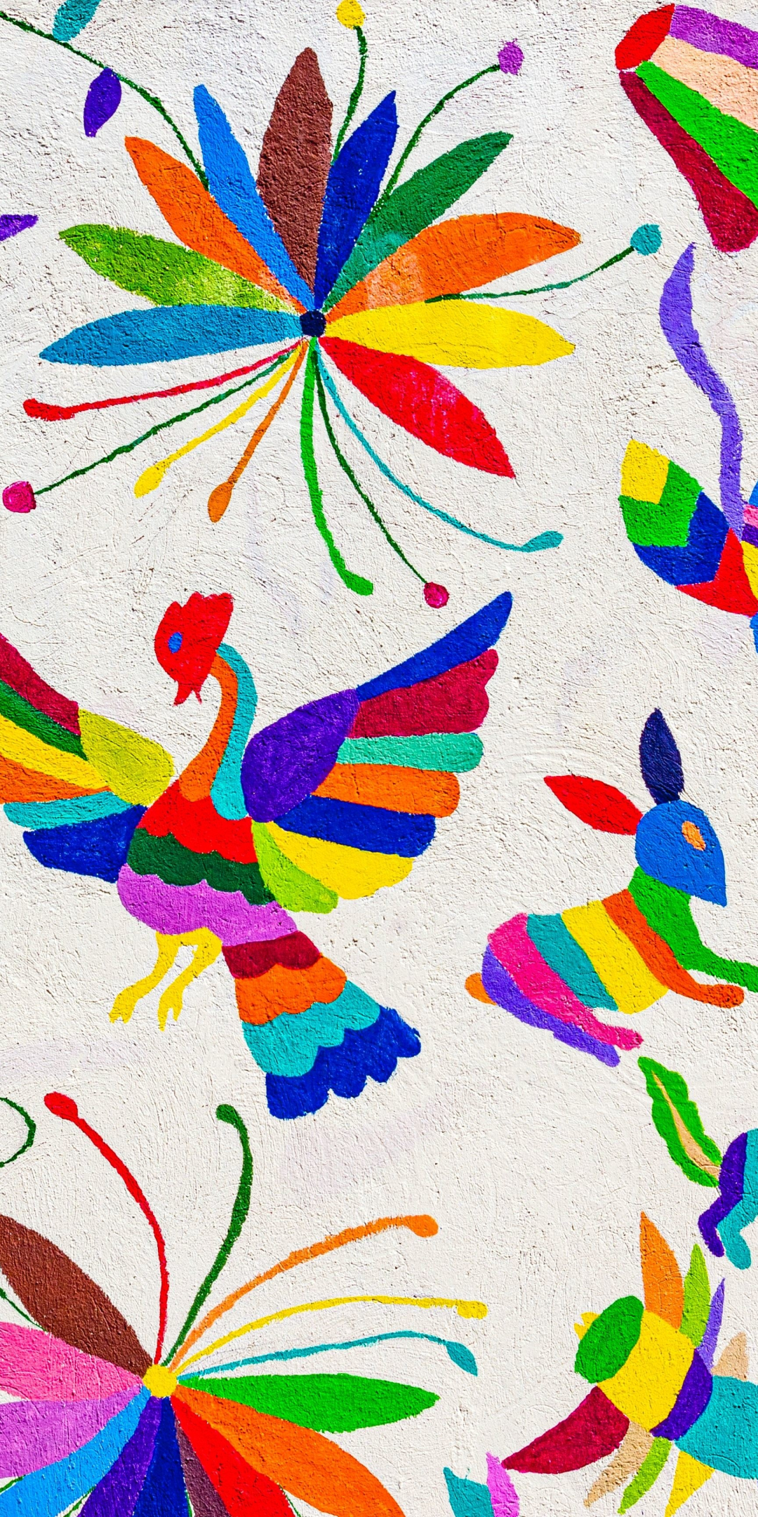 Colorful art, birds, animals, 1080x2160 wallpaper