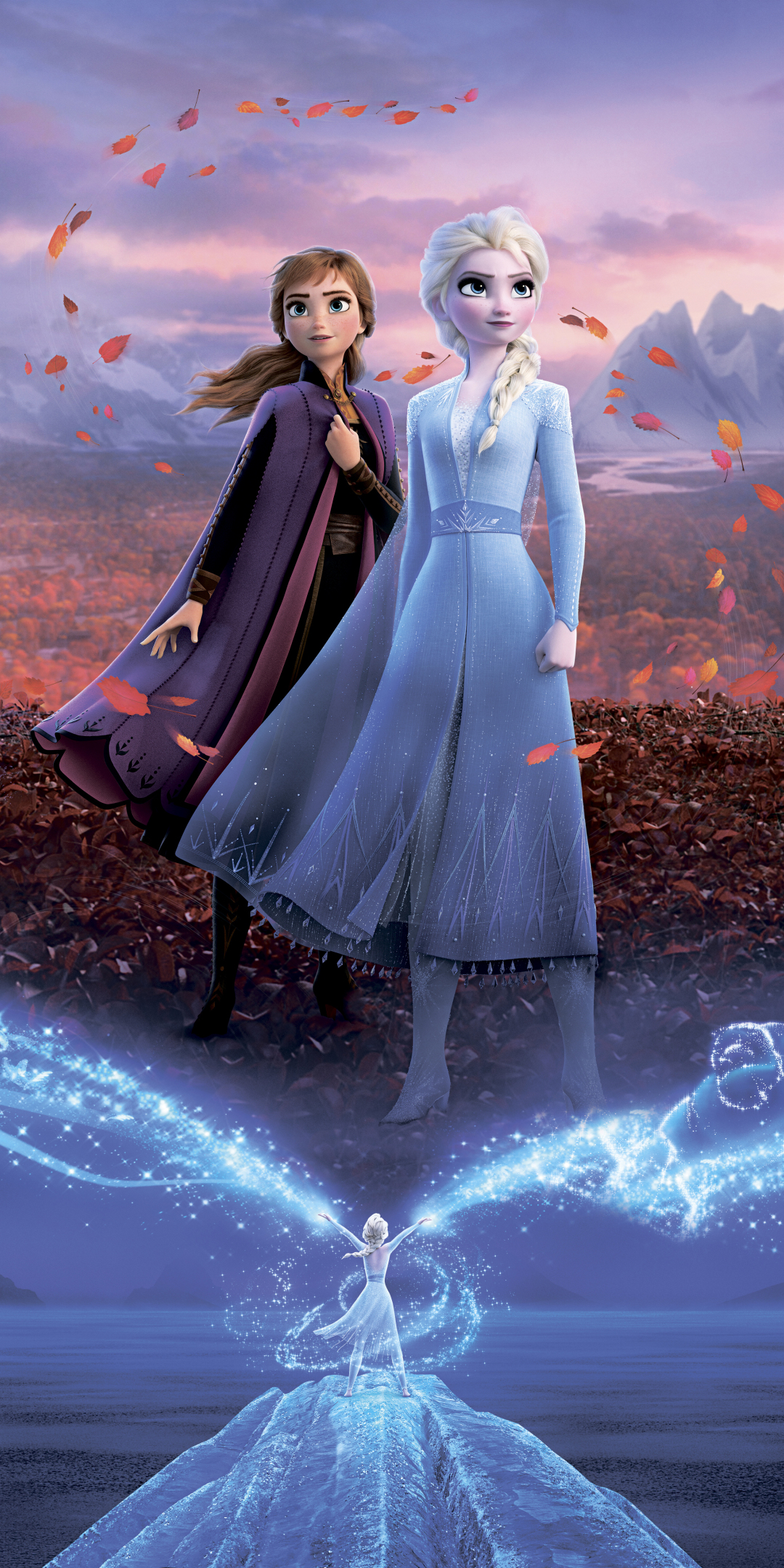 Frozen 2, royal sisters, movie, poster, 1080x2160 wallpaper