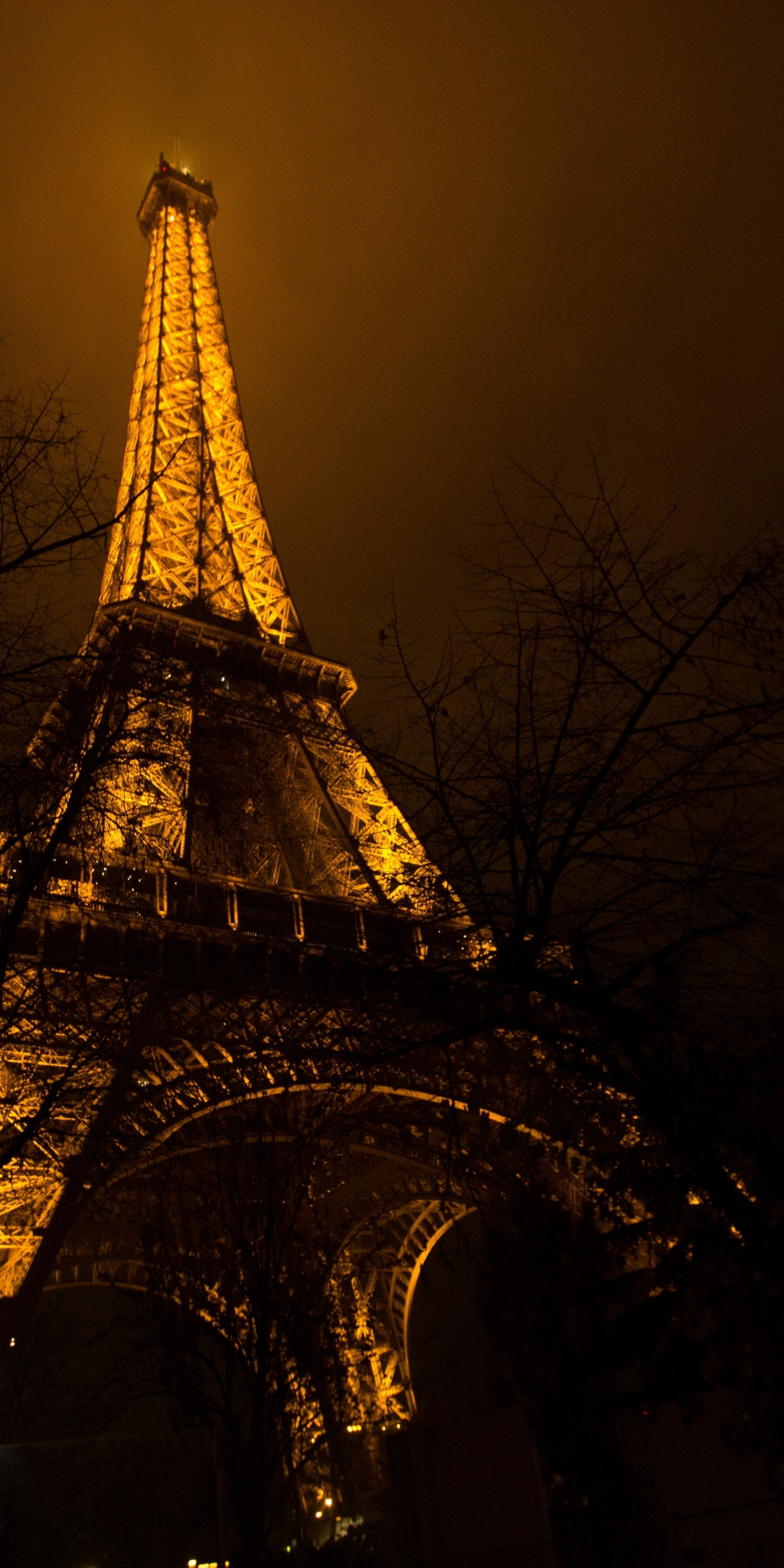 Eiffel Tower, architecture, night, 1080x2160 wallpaper