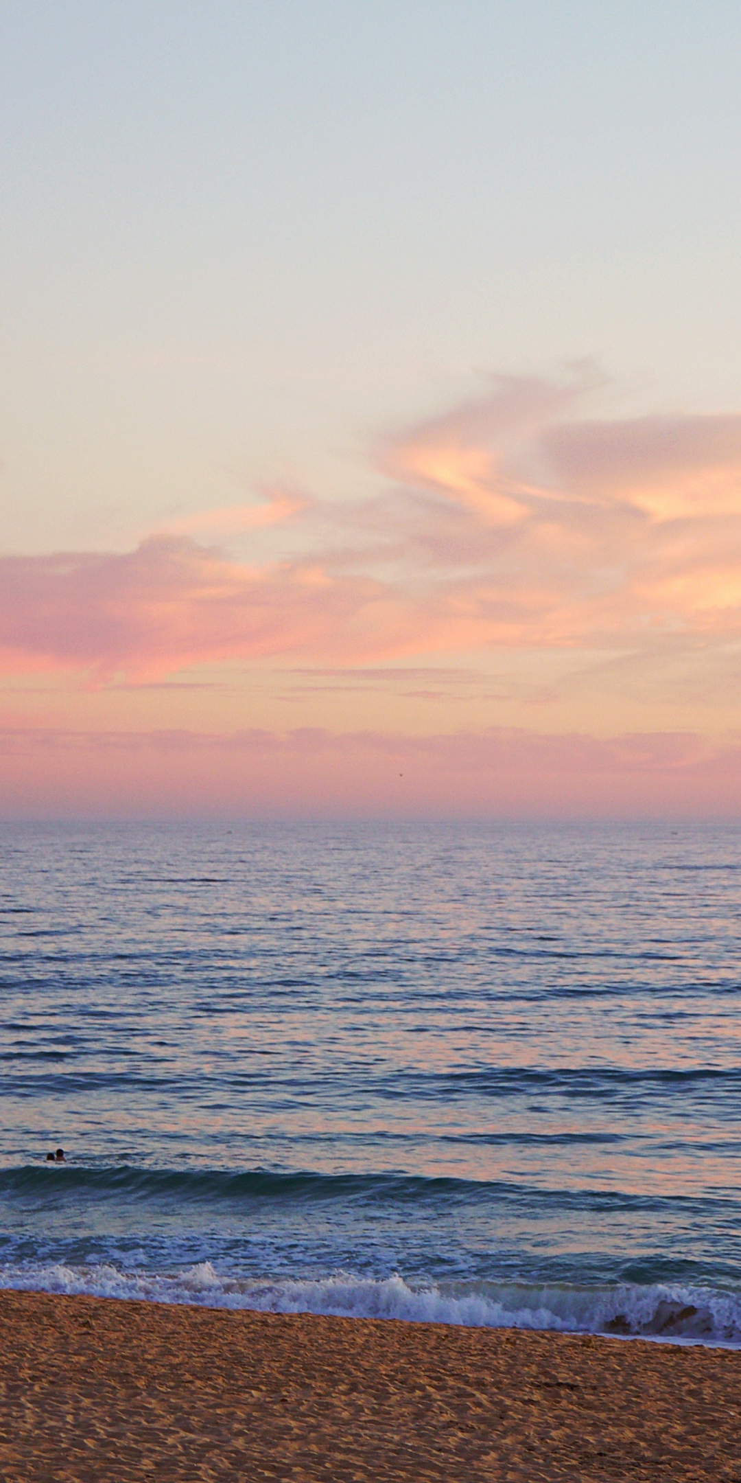 Calm beach, sunset, nature, 1080x2160 wallpaper