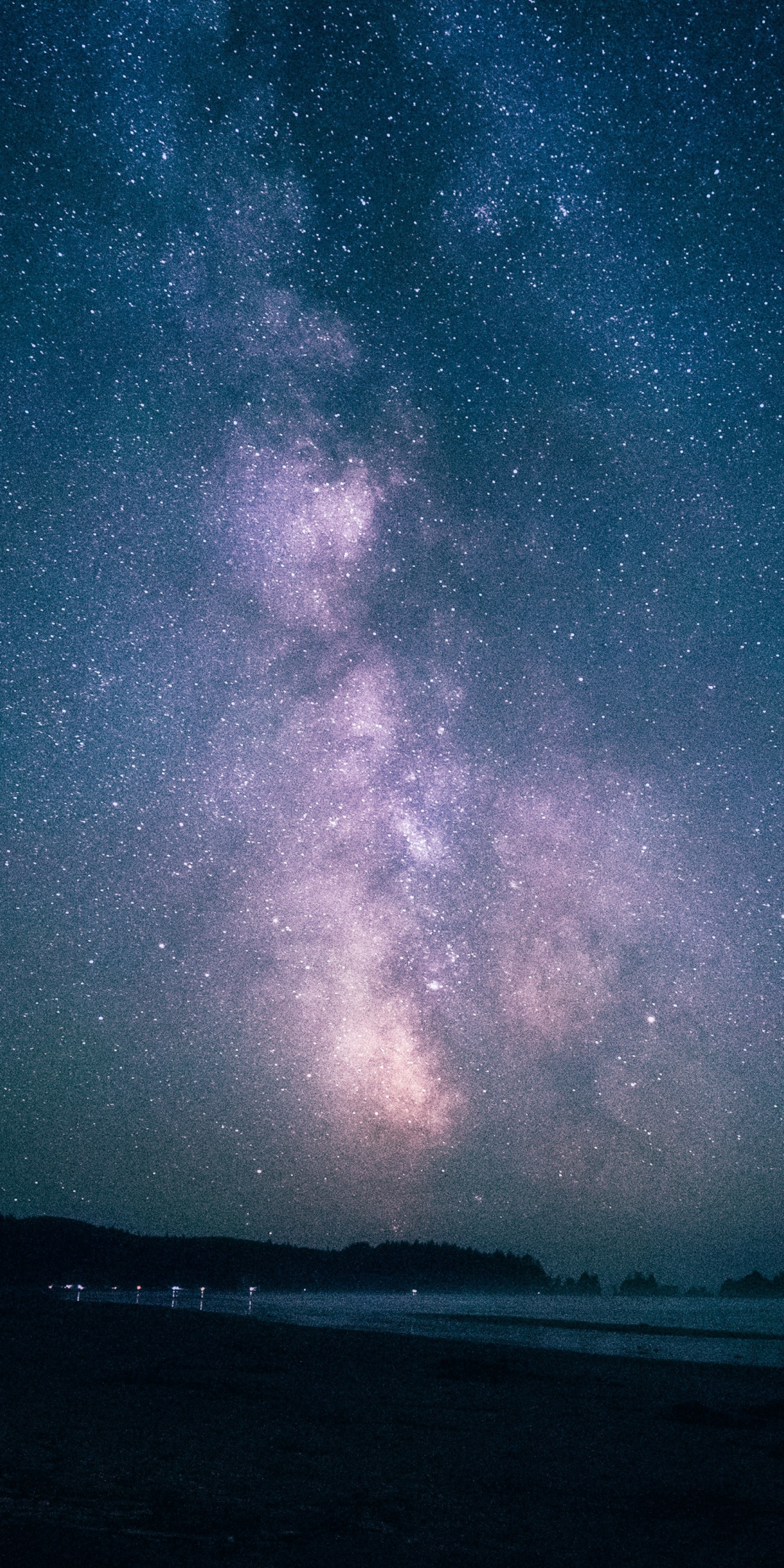 Starry night, milky way, sky, nature, 1080x2160 wallpaper