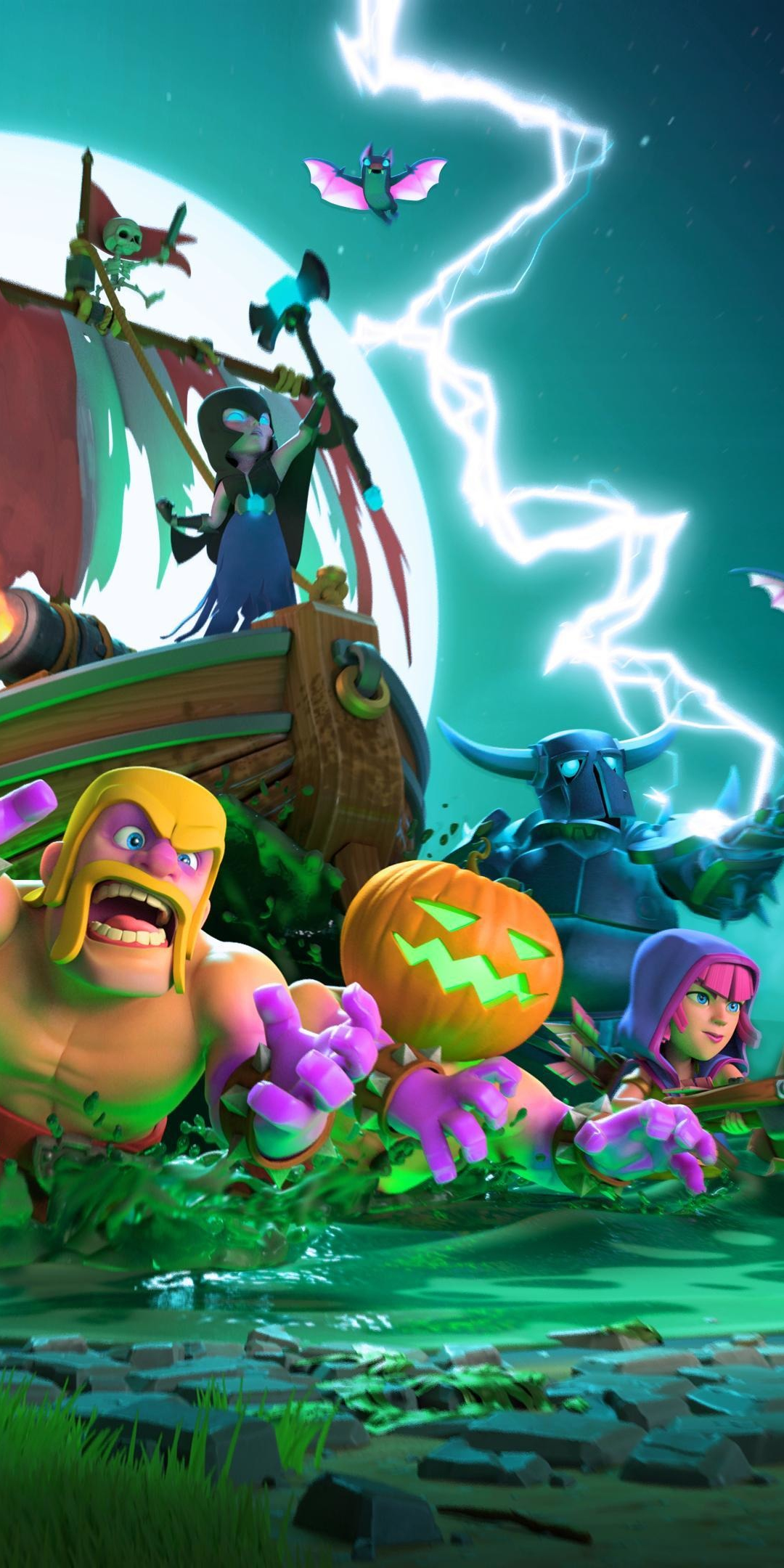 Clash of Clans, mobile game, Halloween, 1080x2160 wallpaper