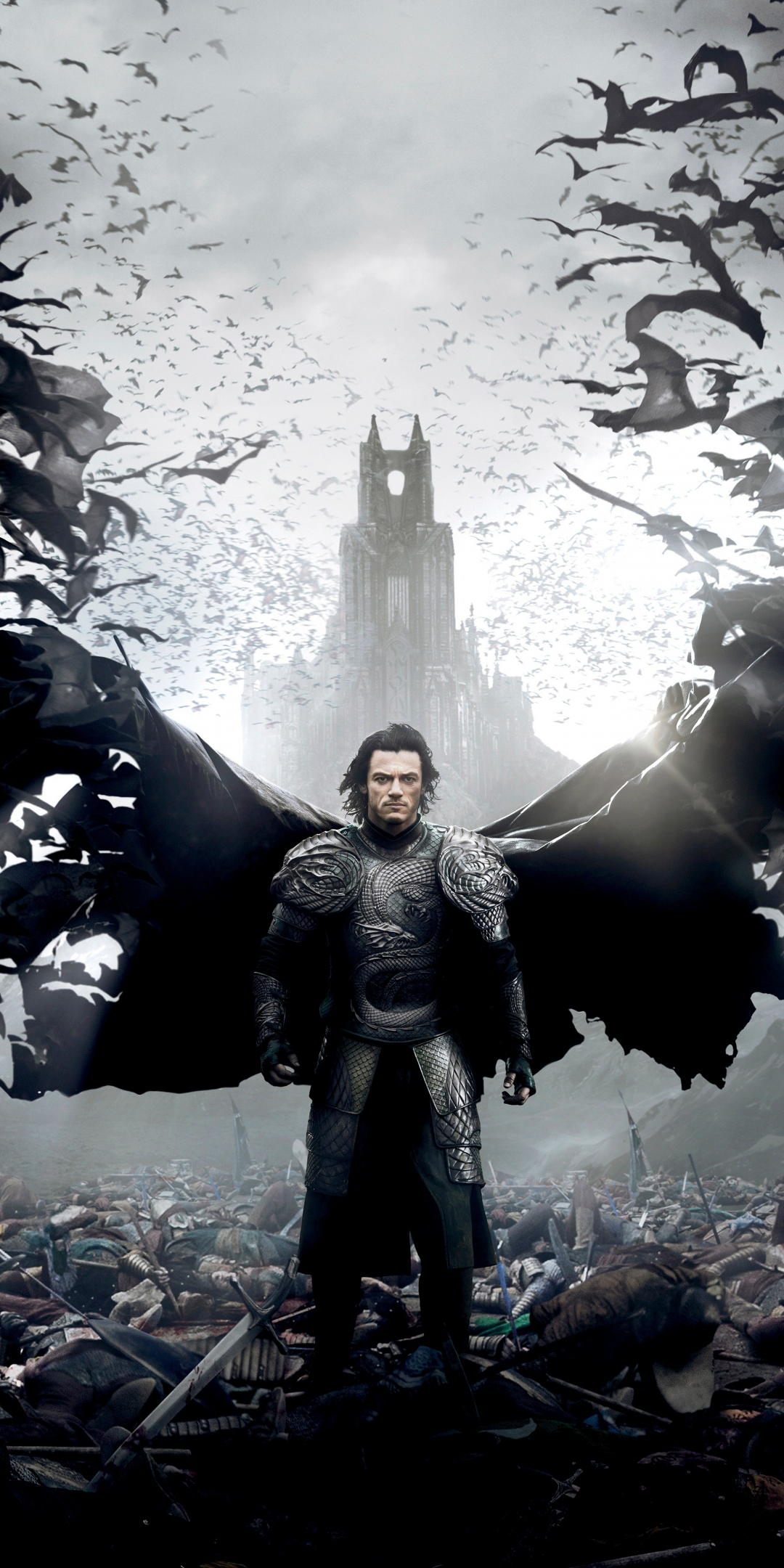 Dracula Untold, Luke Evans, 2014 movie, vampire, bats, 1080x2160 wallpaper