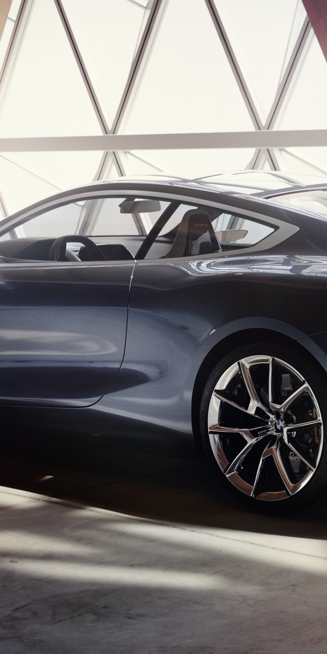 BMW concept 8 series, grey car, 2018, 1080x2160 wallpaper