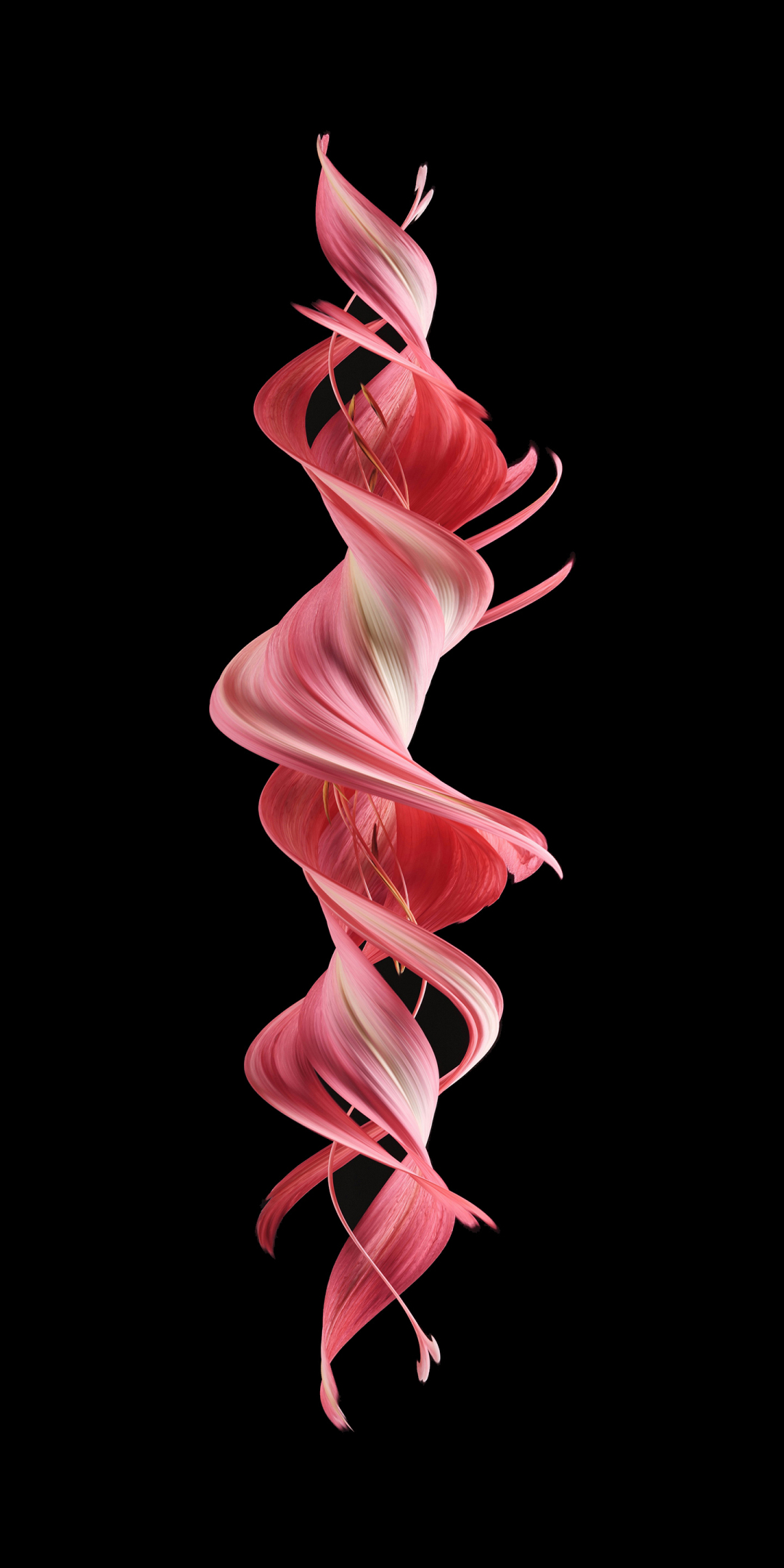 A red and white swirl, minimal and twisted, abstract, 1080x2160 wallpaper