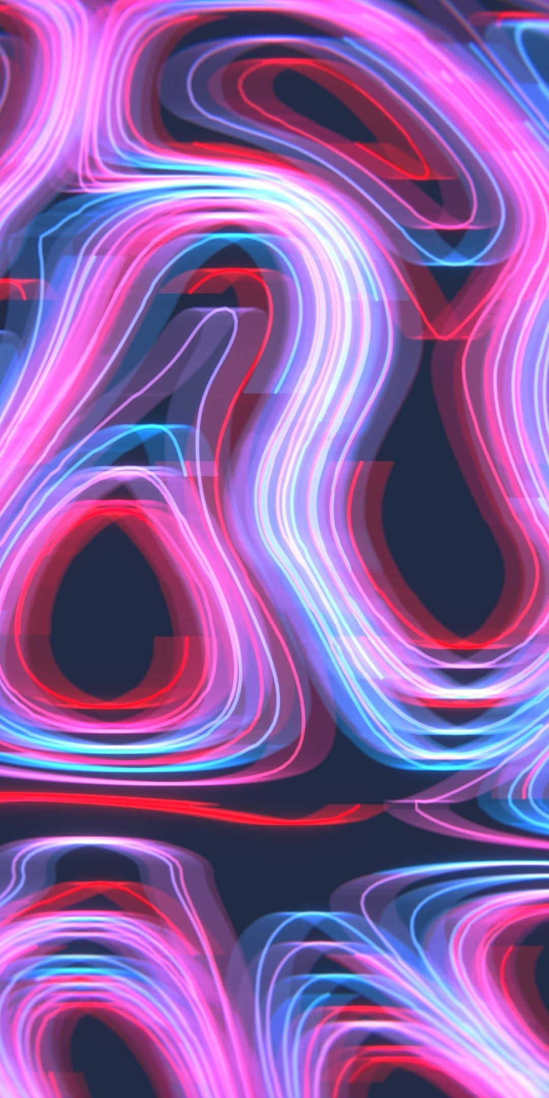 Neon, pattern, curves, lines, 1080x2160 wallpaper