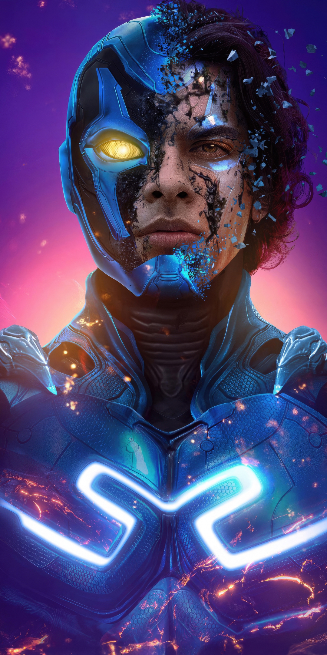 Blue Beetle, superhero movie poster, 2023, 1080x2160 wallpaper