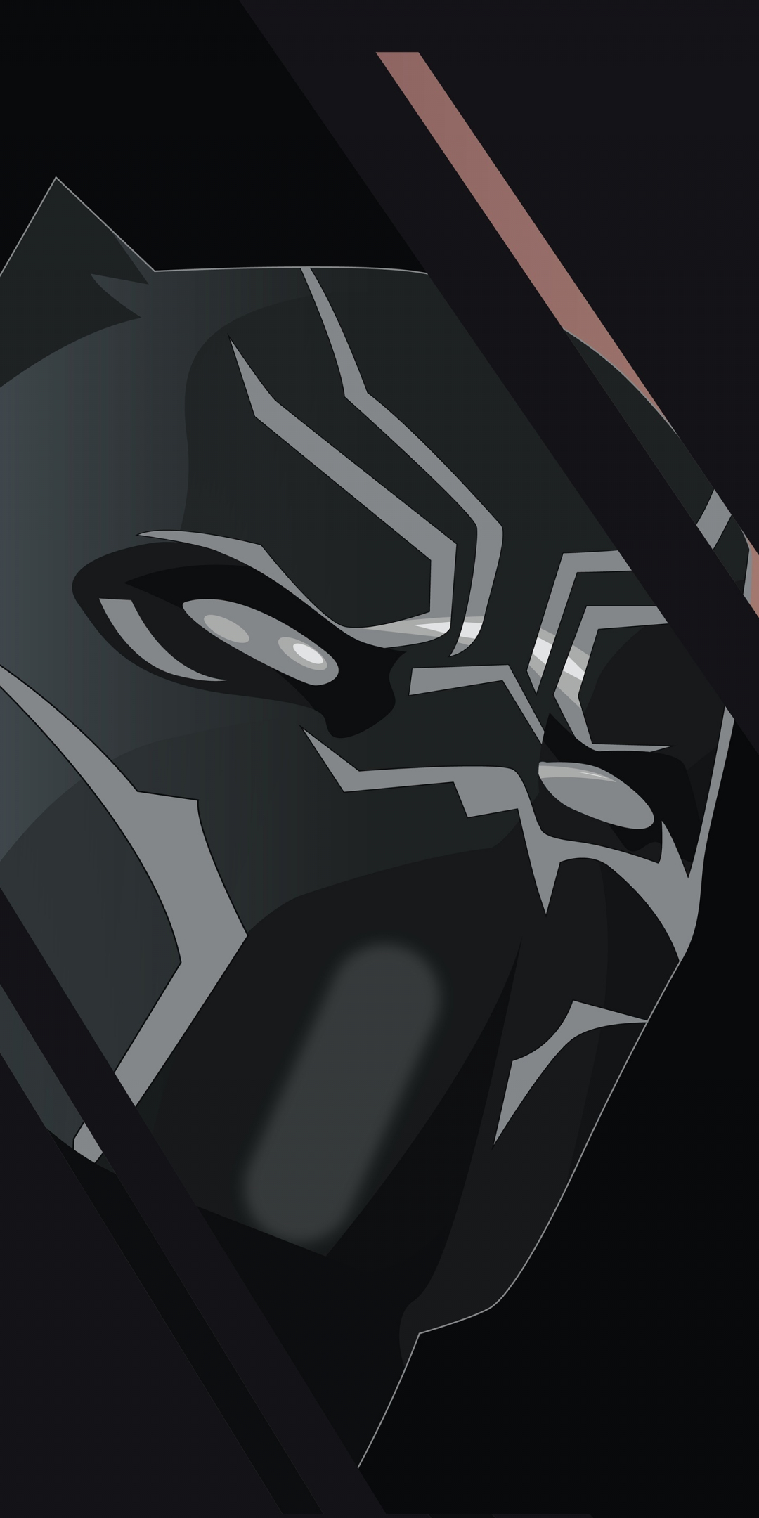 Black Panther, Tchalla, Marvel Comics, superhero, minimal, art, 1080x2160 wallpaper