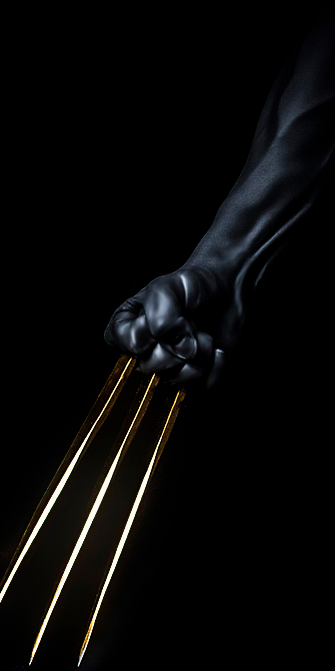 Wolverine gold claws, dark, 1080x2160 wallpaper