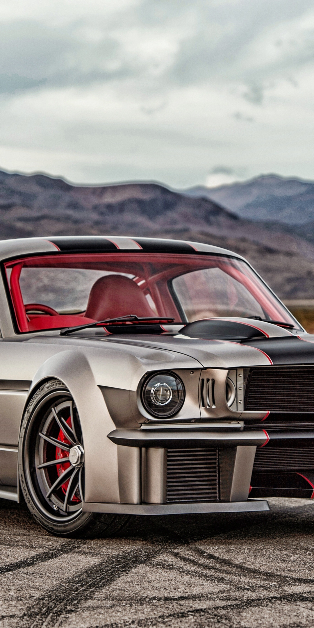 Muscle car, front, ford mustang, 1080x2160 wallpaper