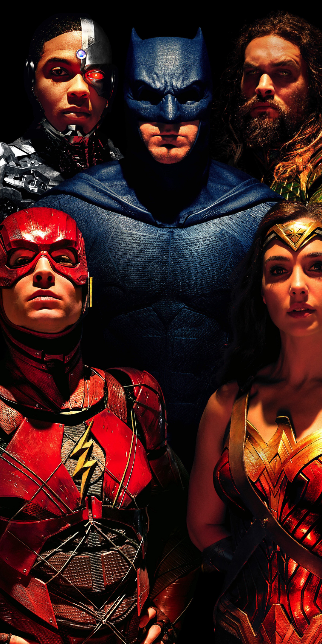 Justice league, team, batman, wonder woman, flash, movie, 2017, 1080x2160 wallpaper
