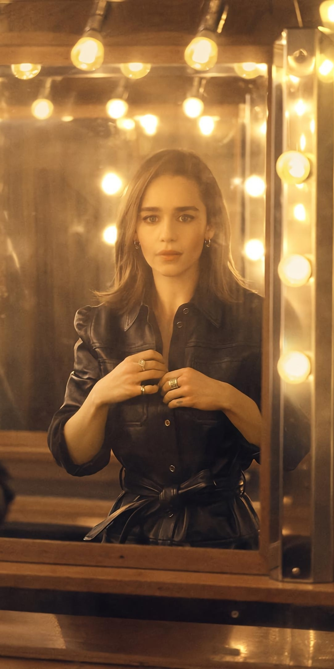 Mirror reflections, Emilia Clarke, beautiful, 1080x2160 wallpaper