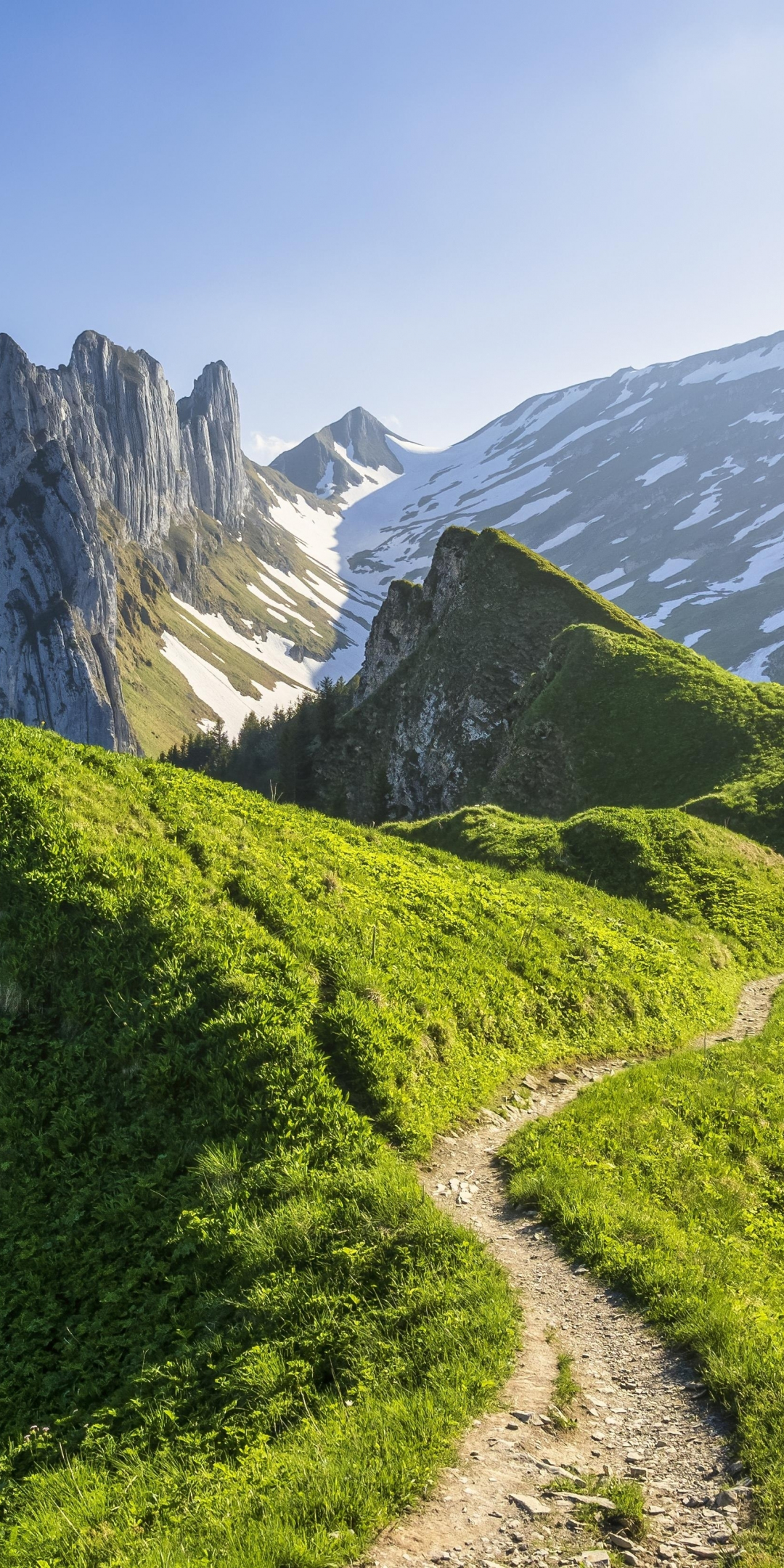Appenzell Alps of Switzerland, spring, mountains, 1080x2160 wallpaper