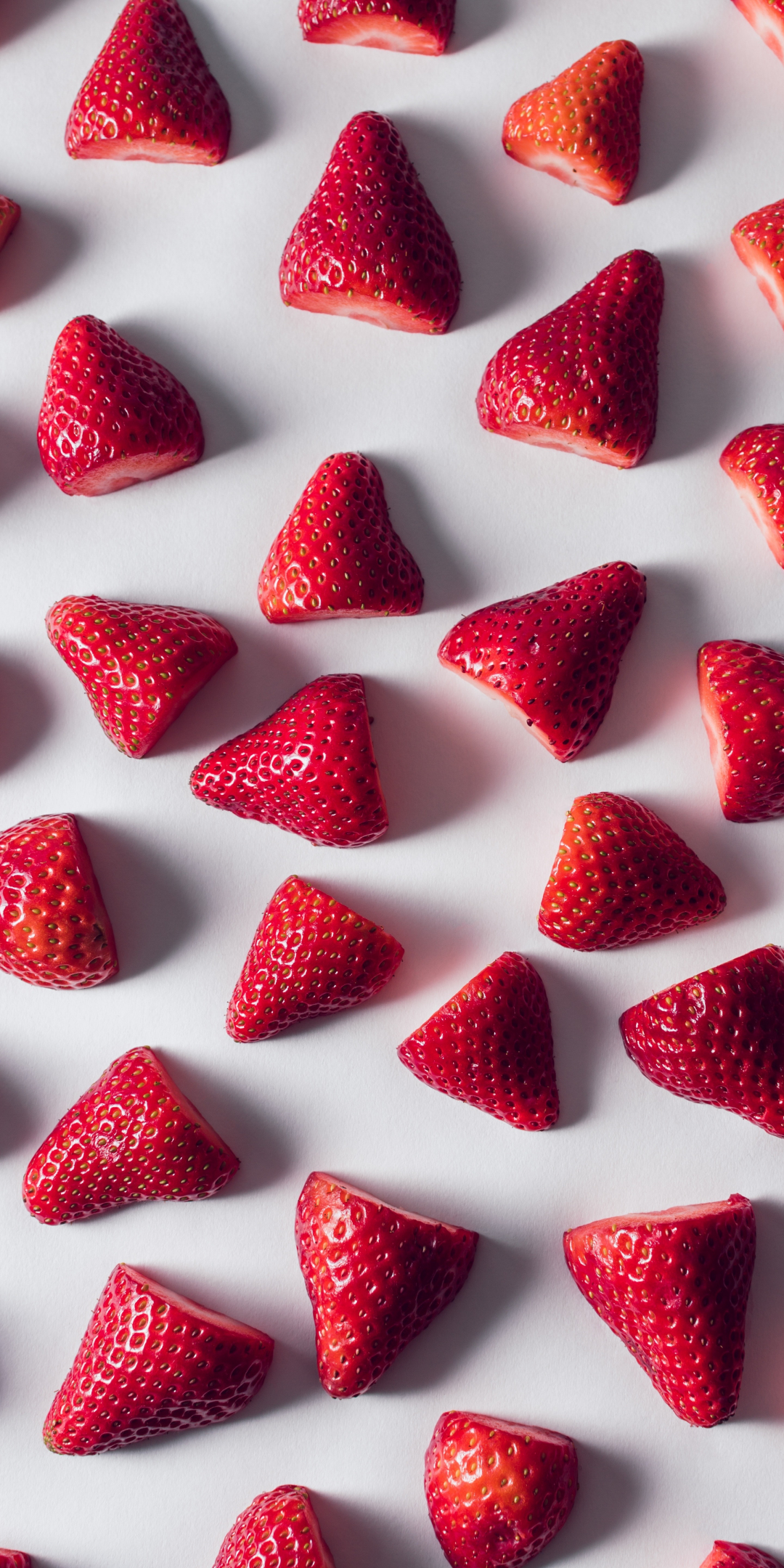 Slices, strawberry, fruits, 1080x2160 wallpaper