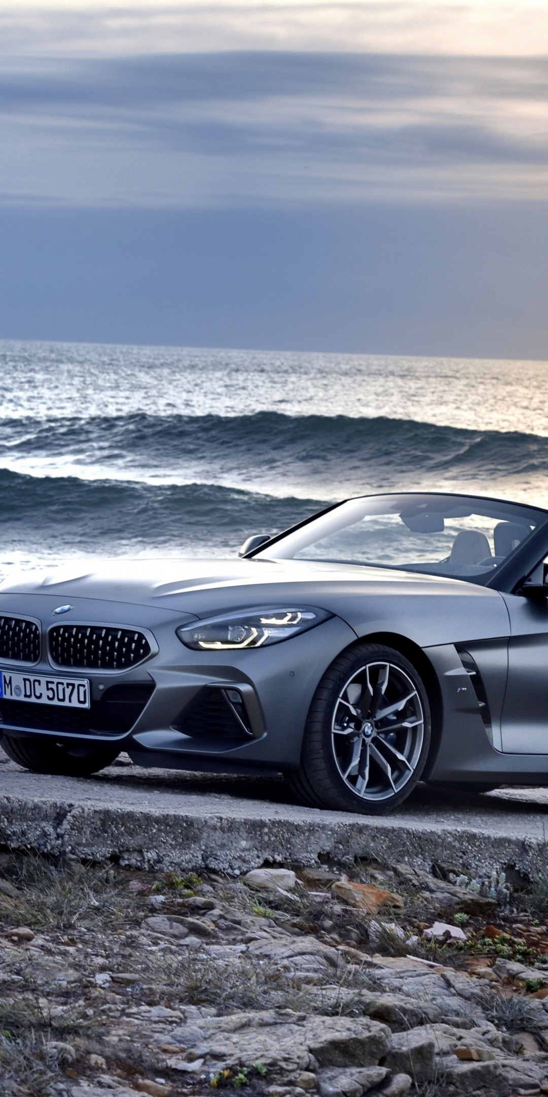 Coast, off-road, BMW Z4, 1080x2160 wallpaper