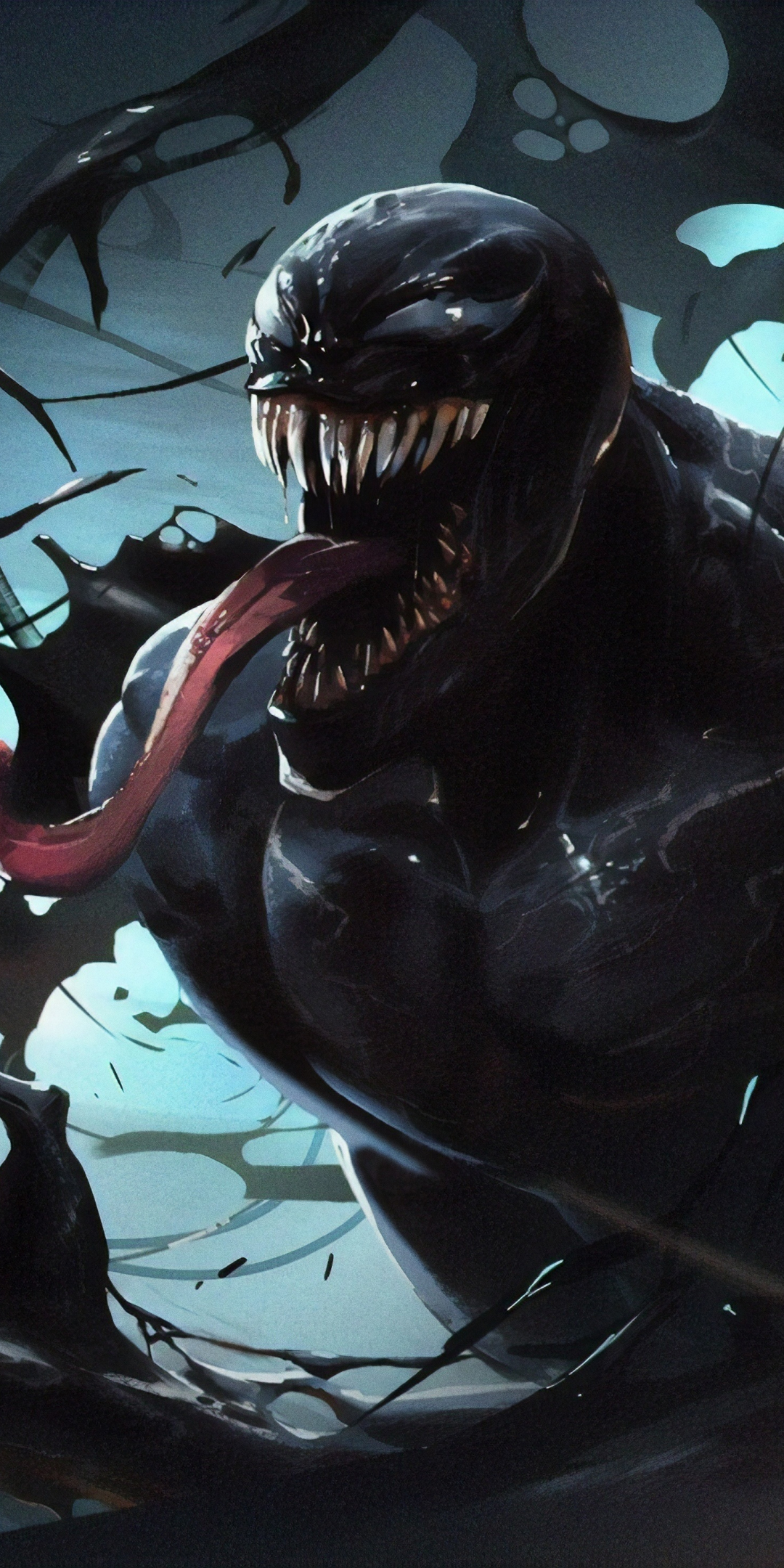 Venom, dark, villain, fan art, artwork, 1080x2160 wallpaper