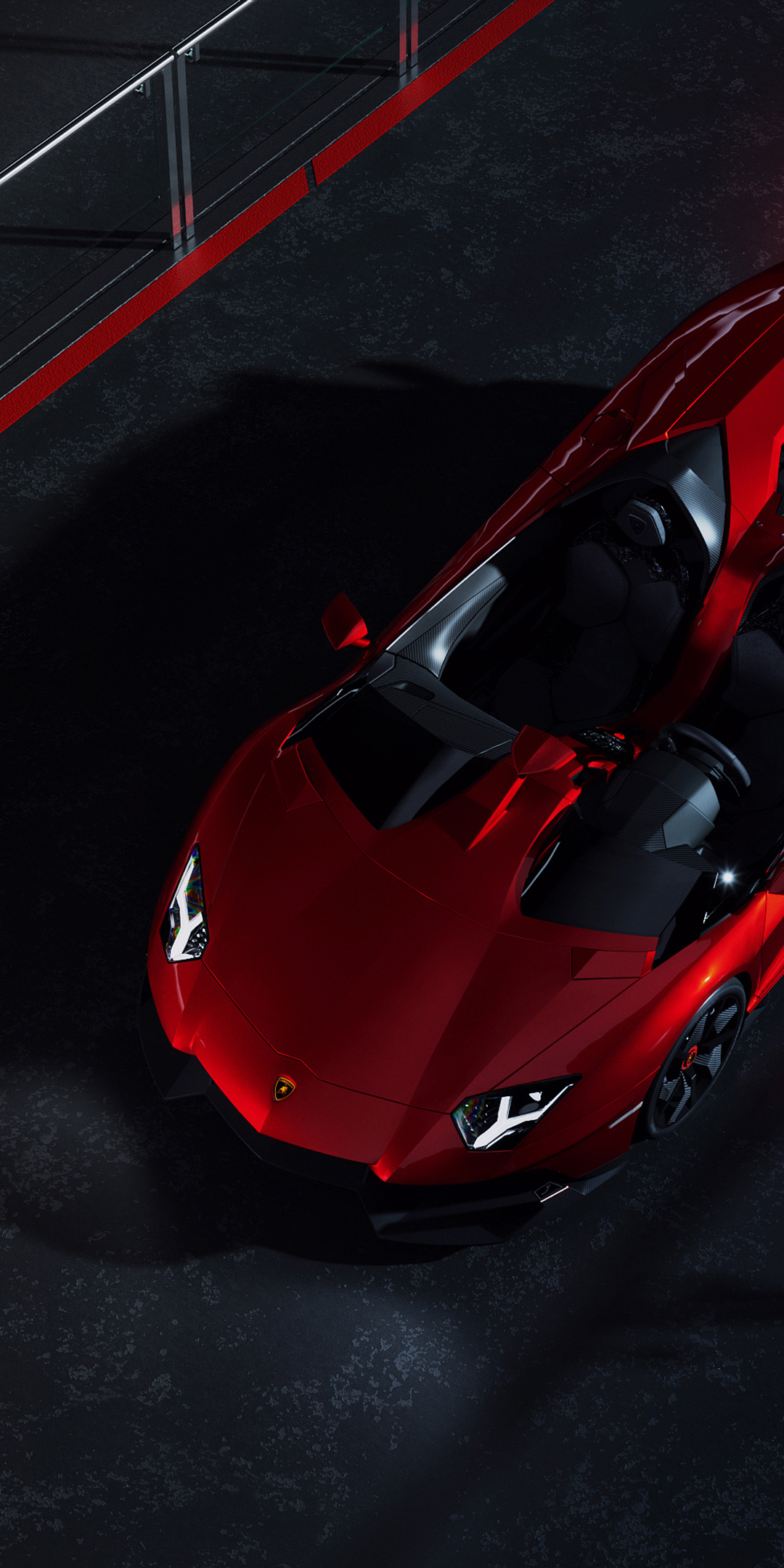 Lamborghini Aventador R, red sports car, fan art, 1080x2160 wallpaper