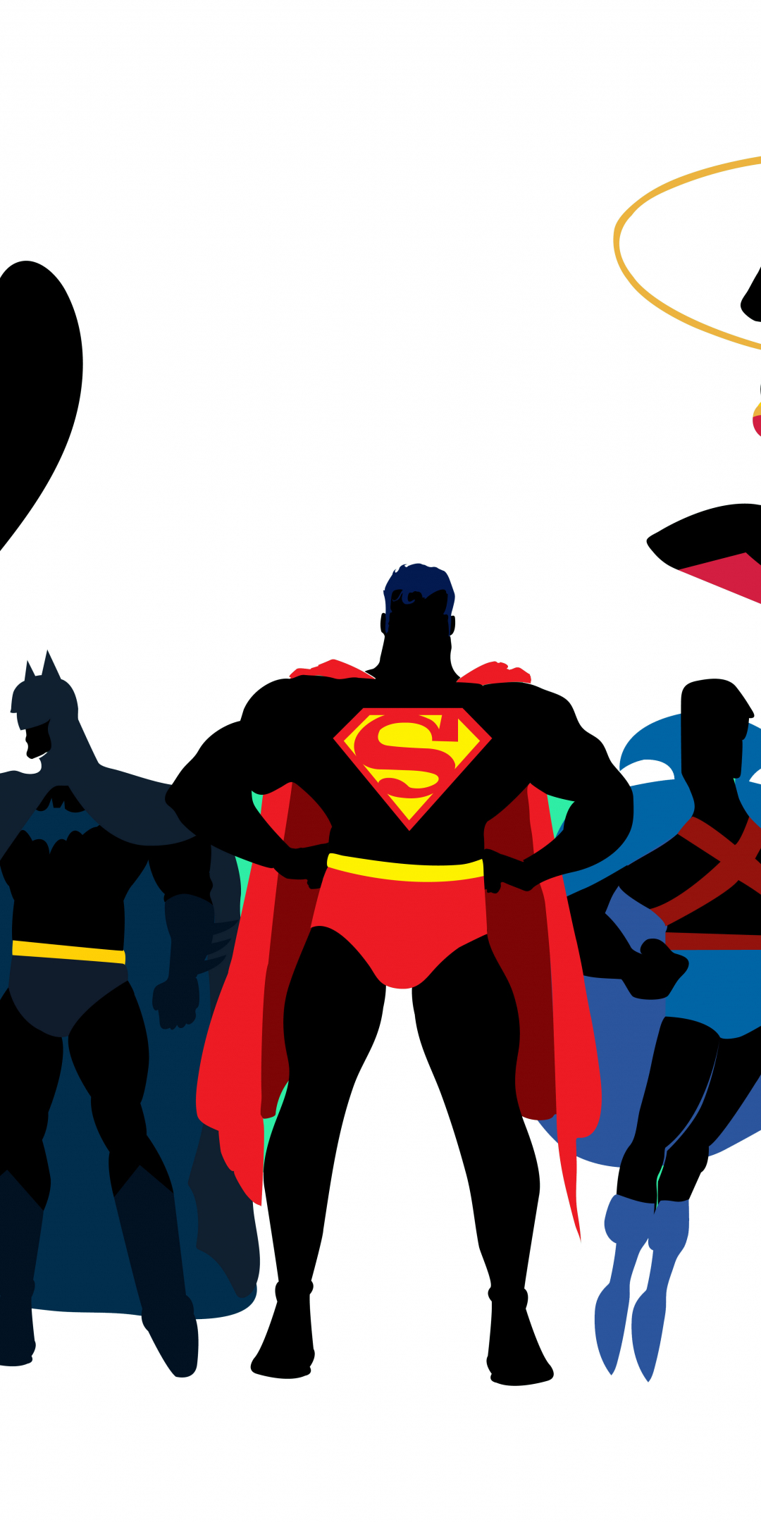 DC superheroes, artwork, 1080x2160 wallpaper