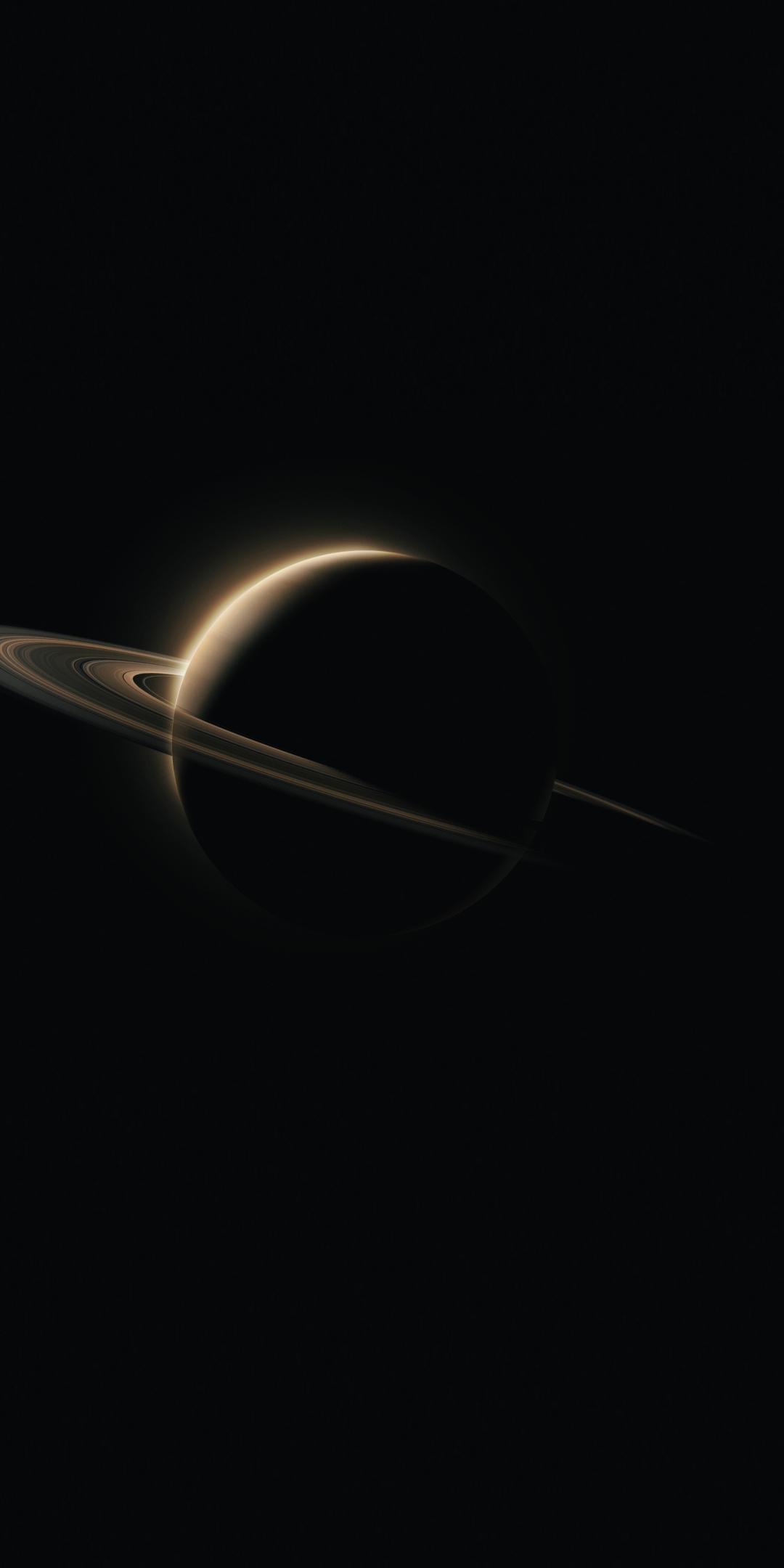 Saturn, planet, dark, 1080x2160 wallpaper