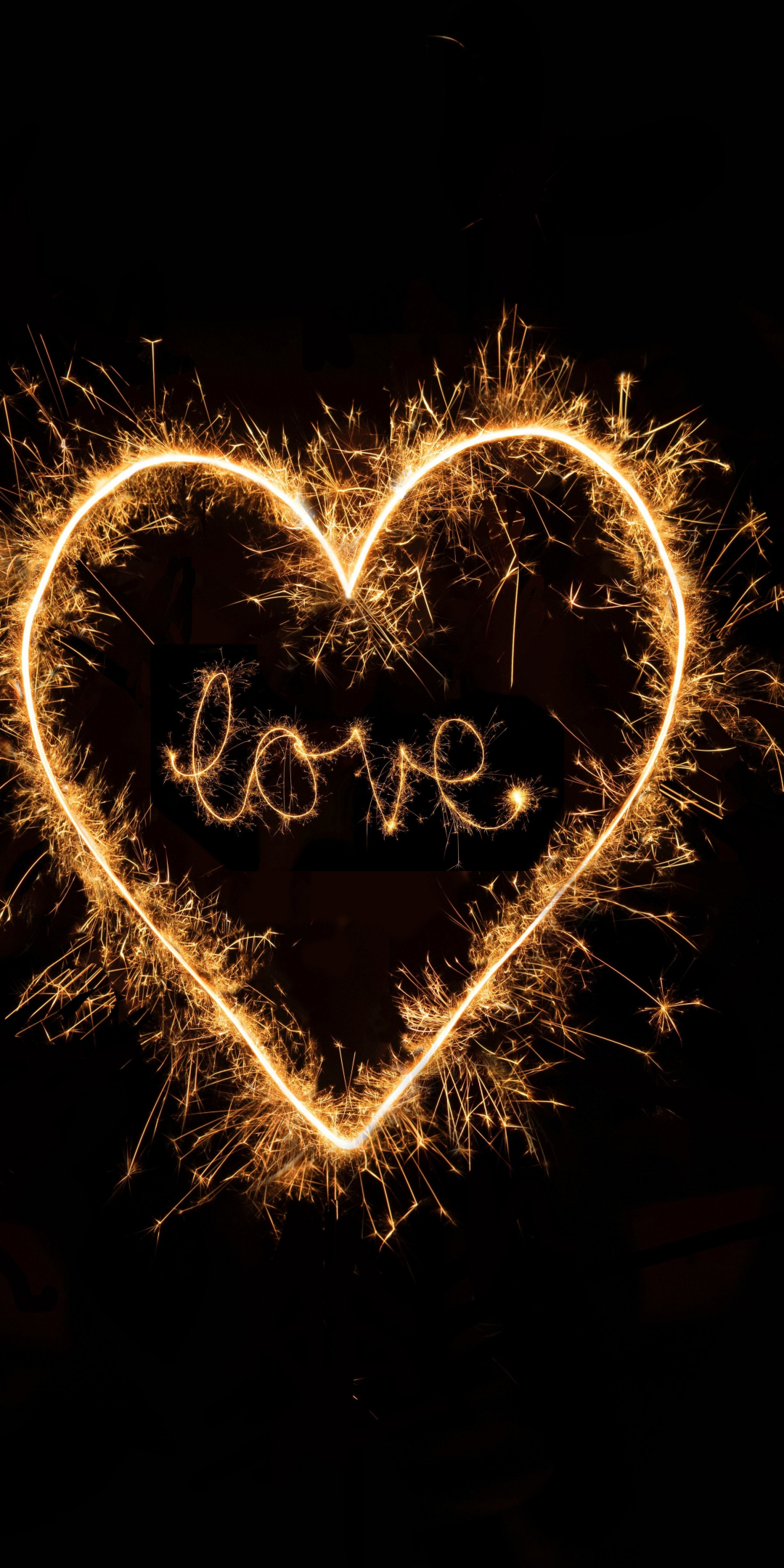 Love, fireworks, minimal, 1080x2160 wallpaper