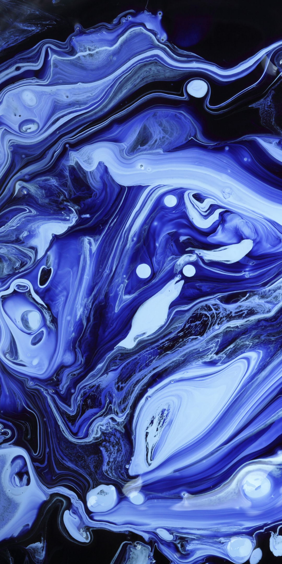 Blue paint, liquids, texture, stains, 1080x2160 wallpaper