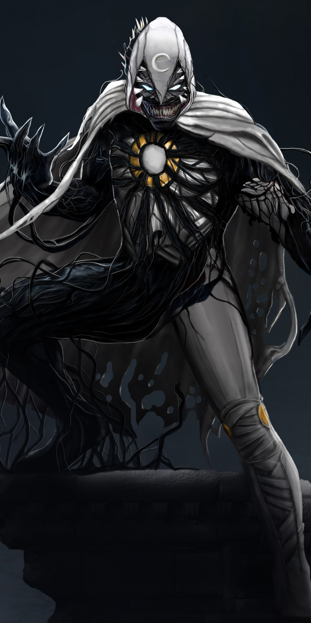 Venom x moon knight, fan art, 2023, 1080x2160 wallpaper