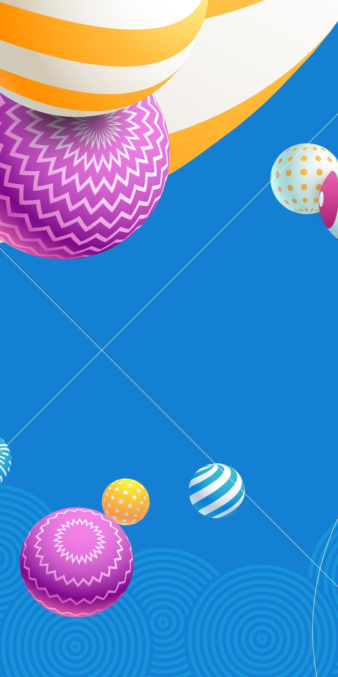 Geometrical shapes, ball, colorful, abstraction, 1080x2160 wallpaper