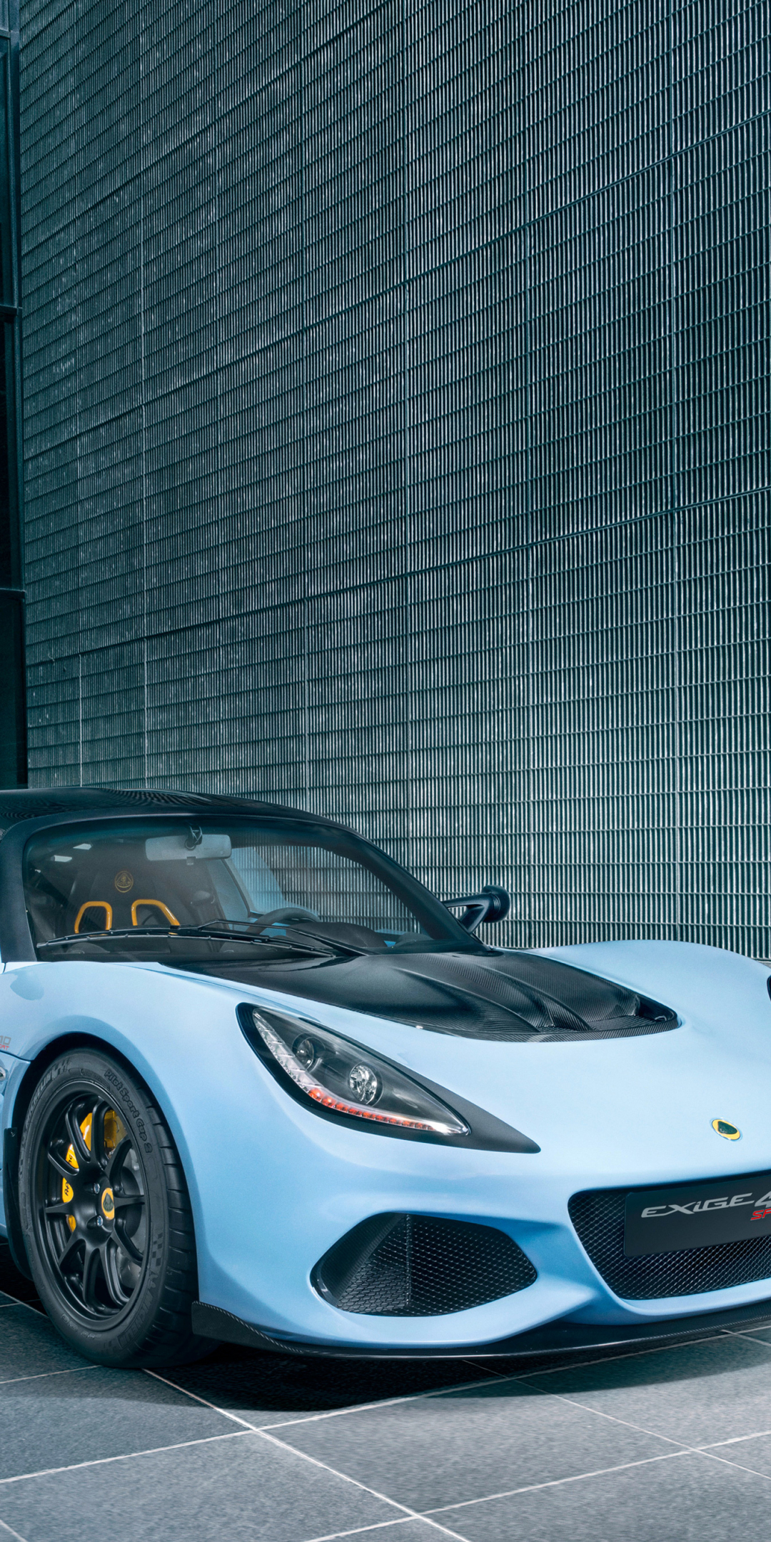 Lotus exige sport 410, 2018 car, sky blue, 1080x2160 wallpaper