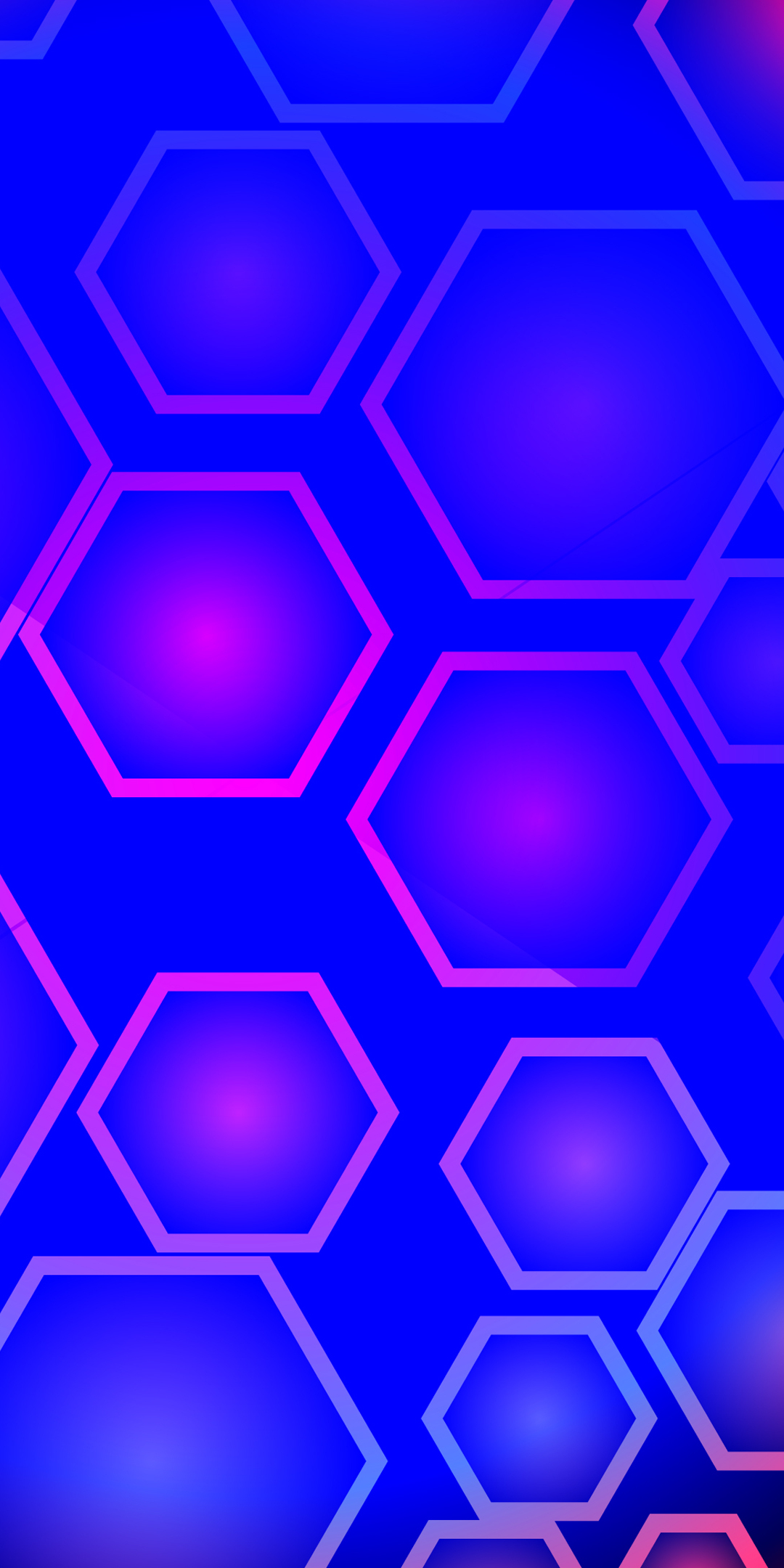 Abstract, red-blue hexagon, 1080x2160 wallpaper