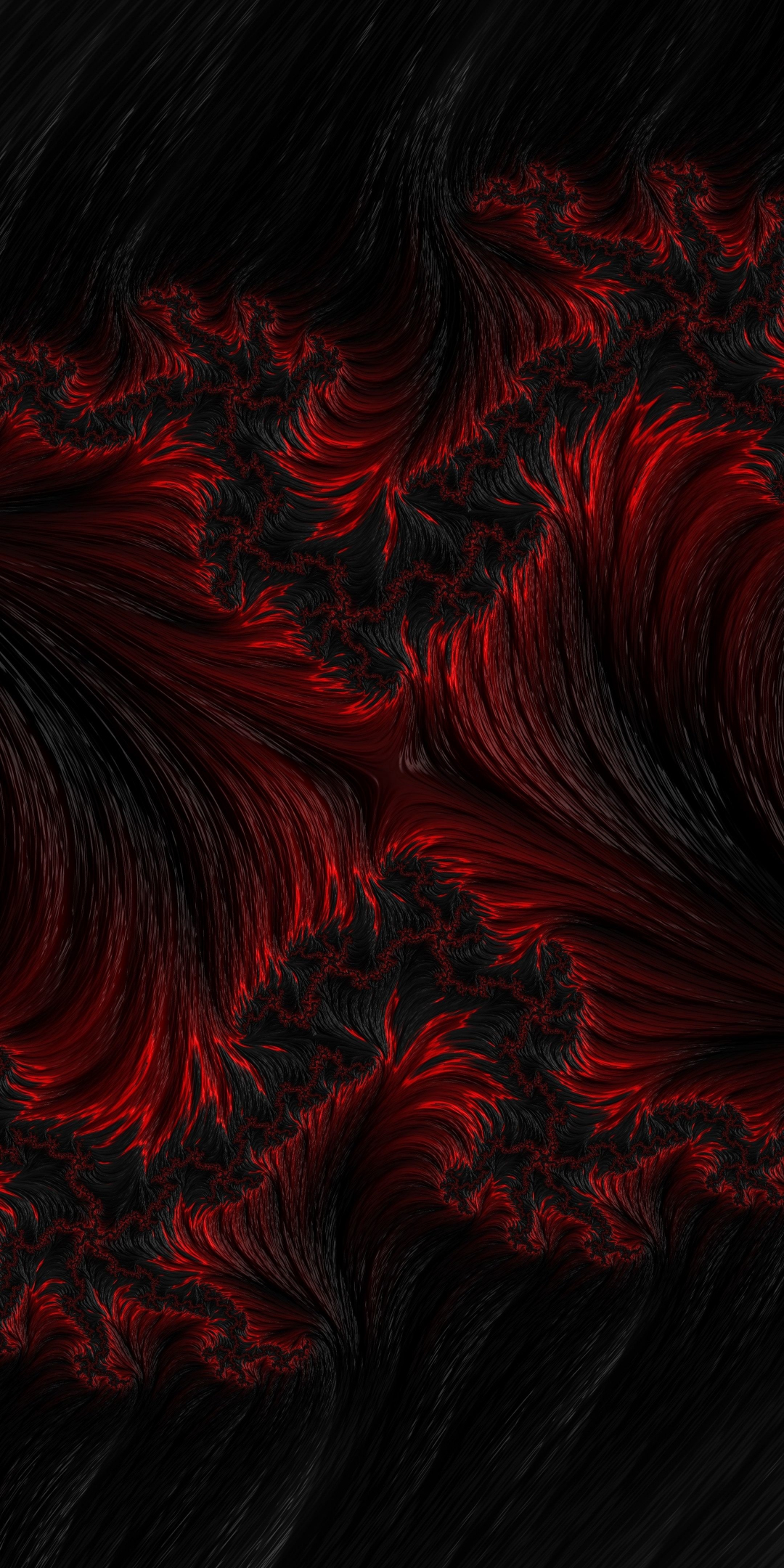 Red-dark threads, abstract, art, 1080x2160 wallpaper