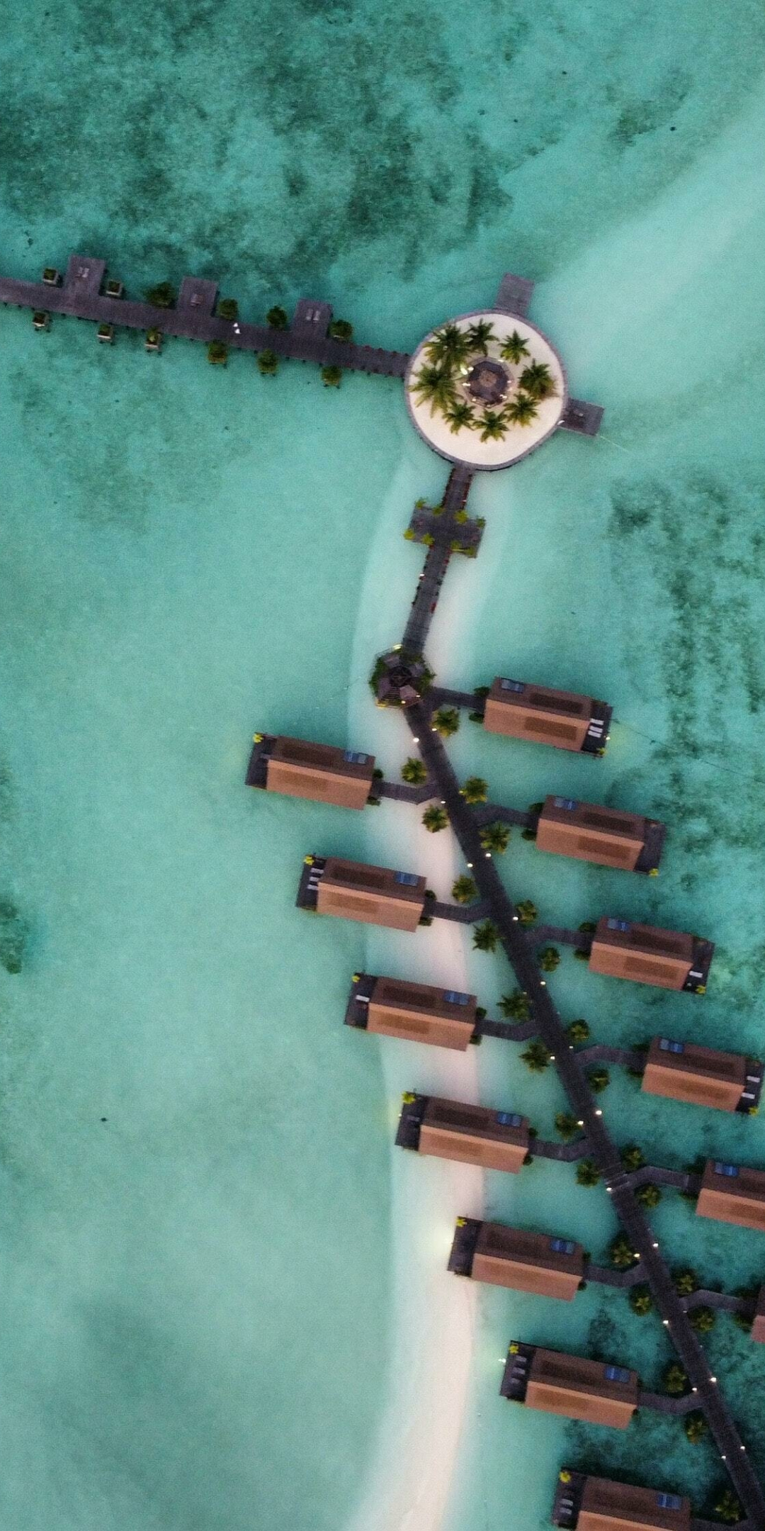 Resort, aerial view, tropical sea, 1080x2160 wallpaper