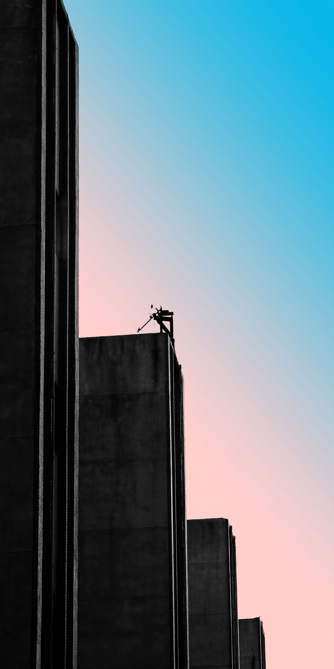 Buildings' edge, gradient, sky, 1080x2160 wallpaper