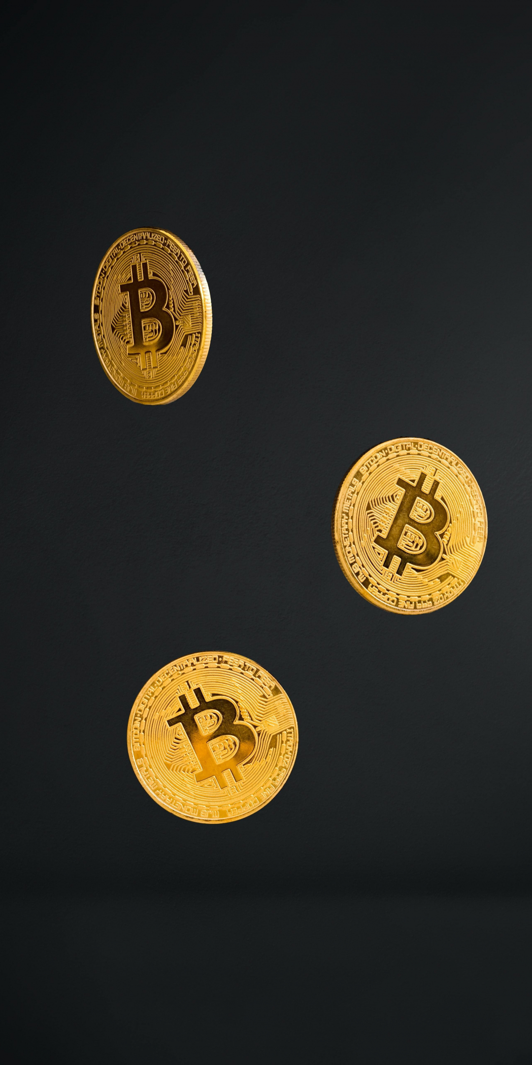 Coins, golden bitcoin, cryptocurrency, 1080x2160 wallpaper