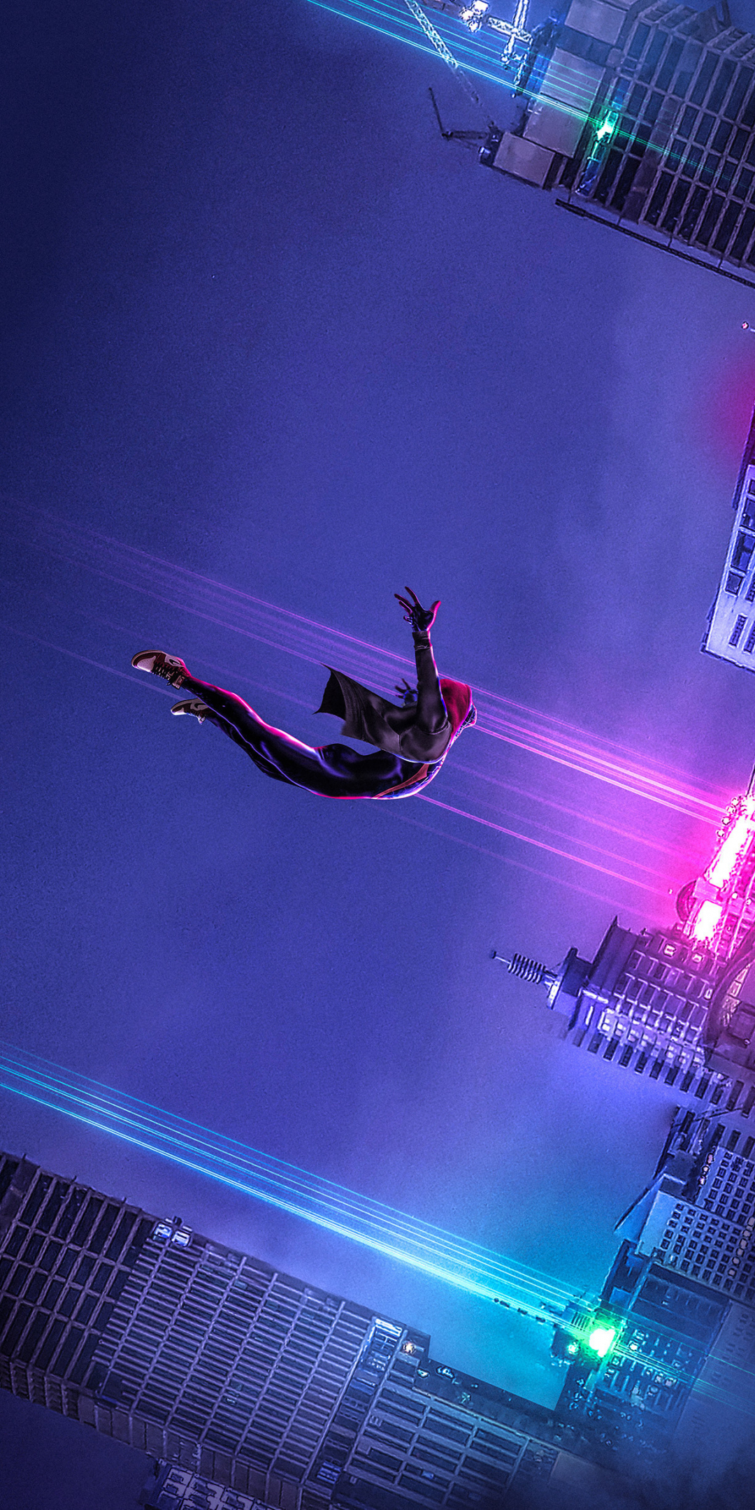 Spider dive, movie, artwork, Spider-Man: Into the Spider-Verse, 1080x2160 wallpaper