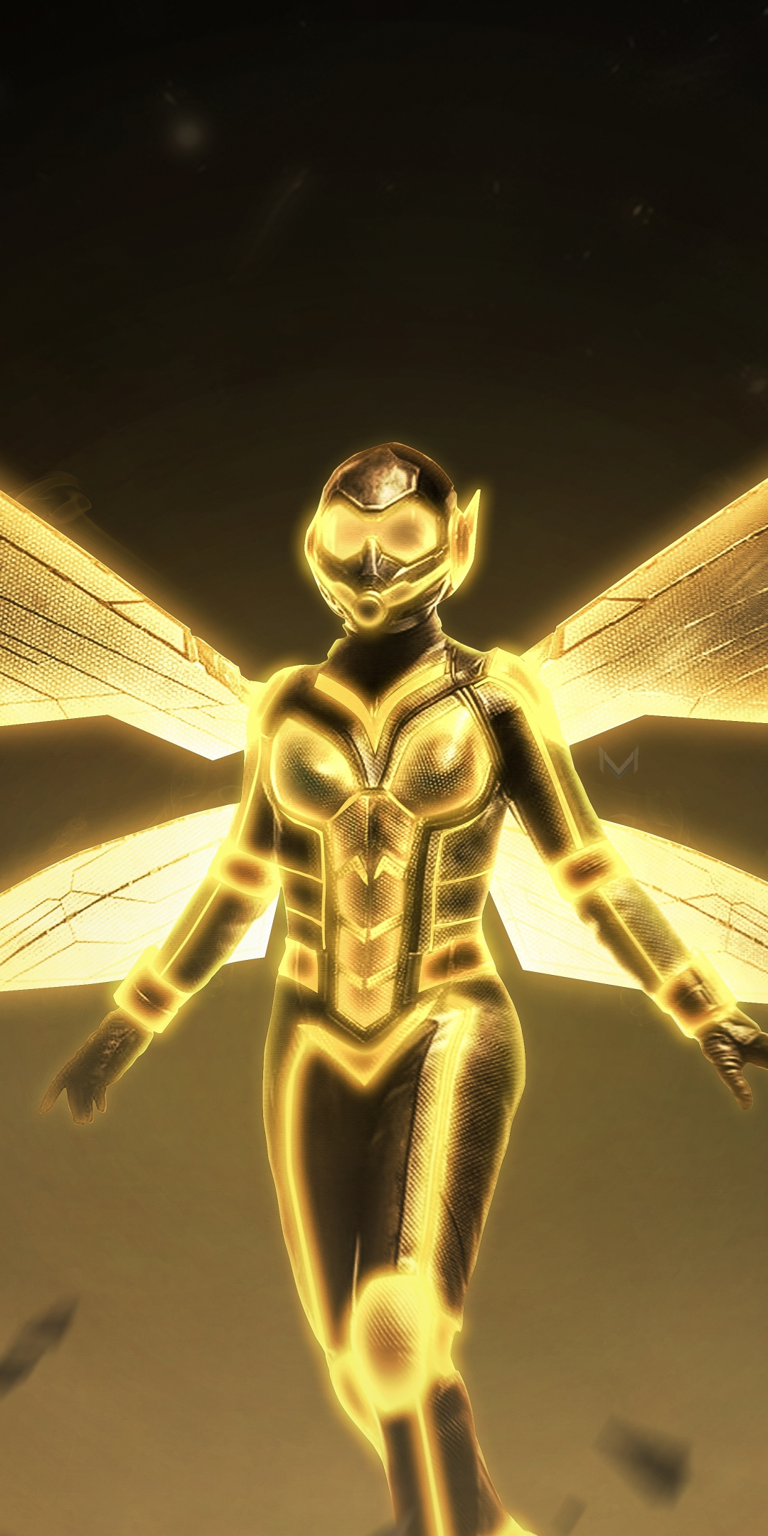 Yellow suit, superhero, wasp, art, 1080x2160 wallpaper