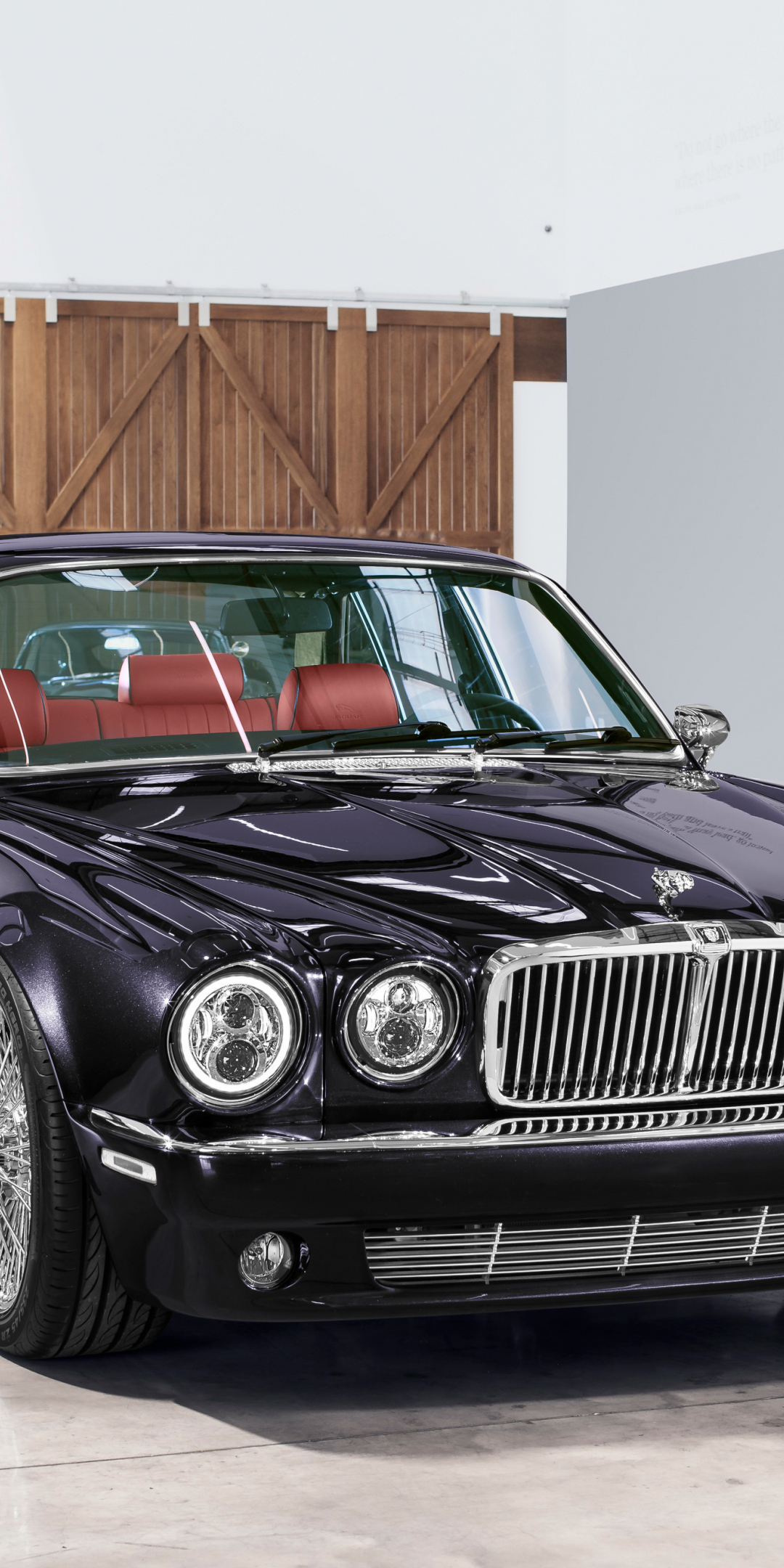 Classic Jaguar XJ6, land rover, front view, 1080x2160 wallpaper