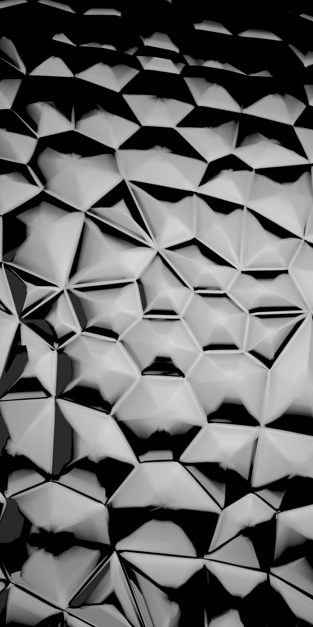 Dark glowing texture, hexagonal pattern, abstract, 1080x2160 wallpaper