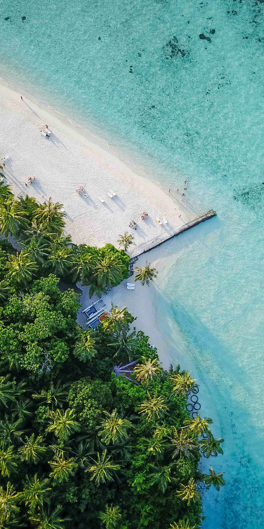 Maldives, island, tropical, aerial view, beach, 1080x2160 wallpaper