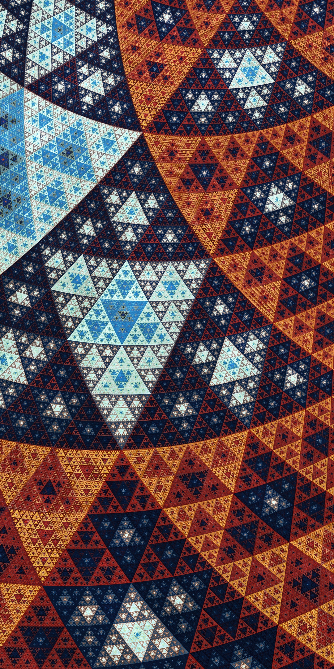 Fractal, triangles, geometric, art, 1080x2160 wallpaper