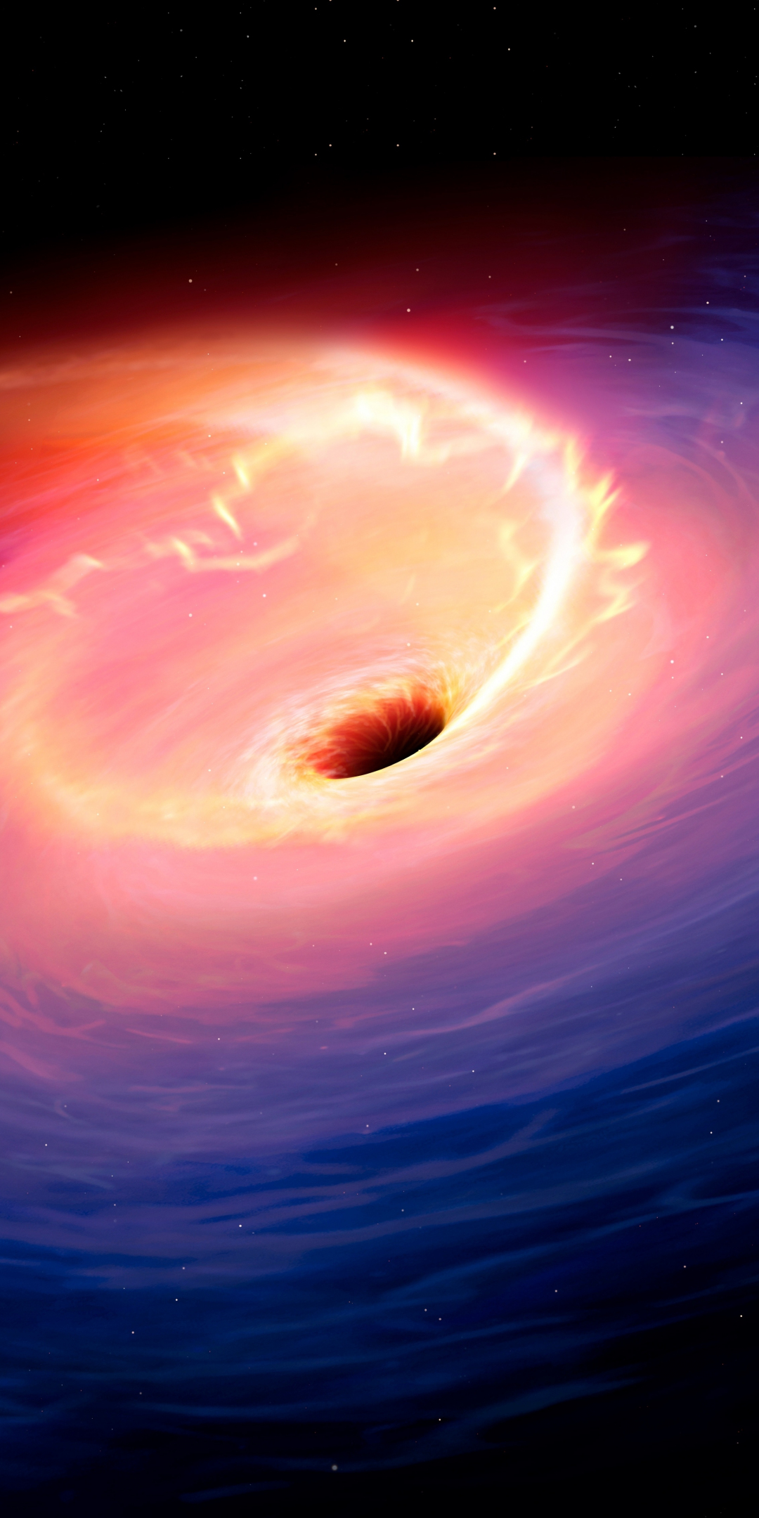 Black hole, space, clouds, swirl, art, 1080x2160 wallpaper