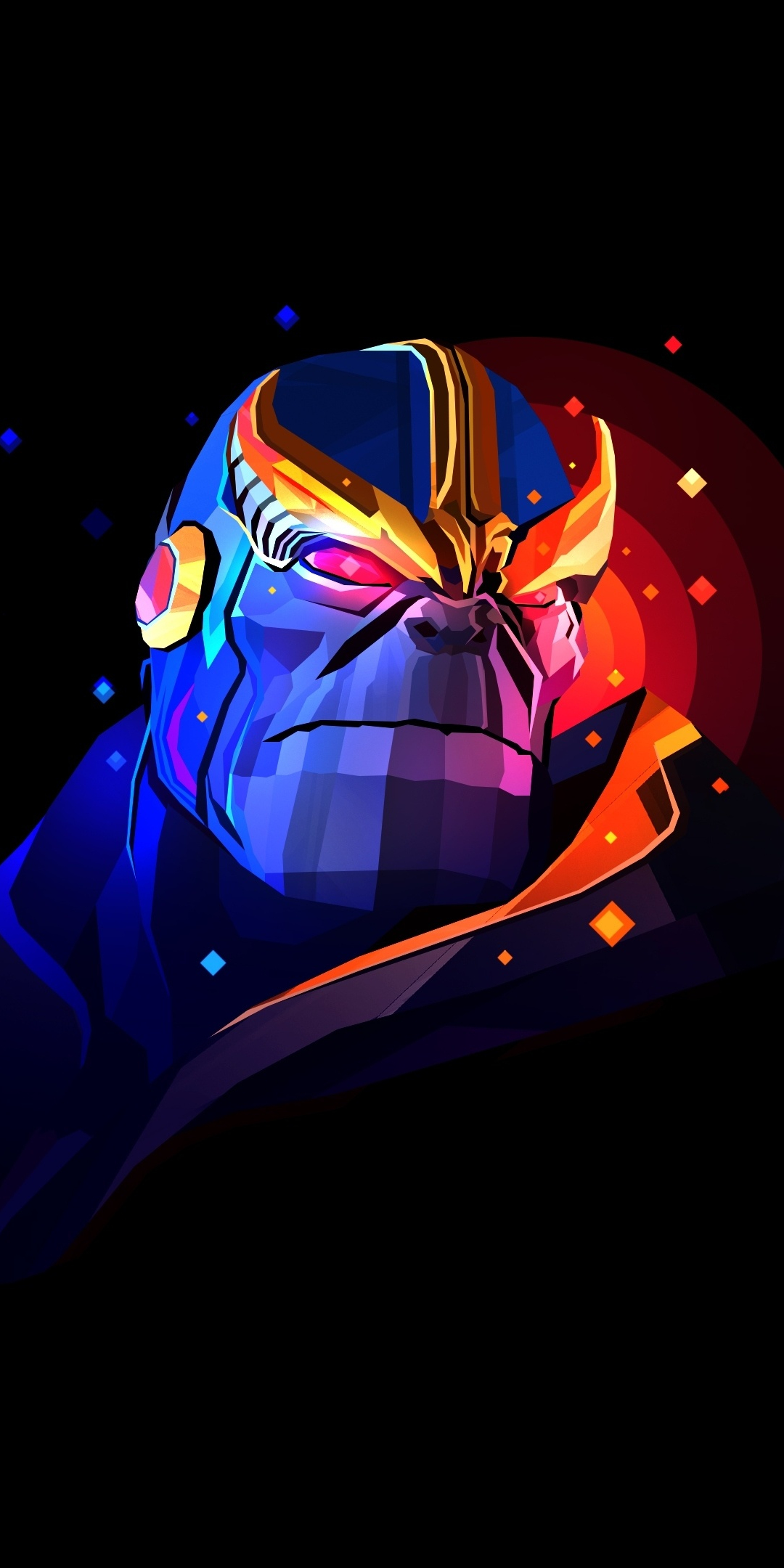 Thanos, super villain, minimal, artwork, 1080x2160 wallpaper
