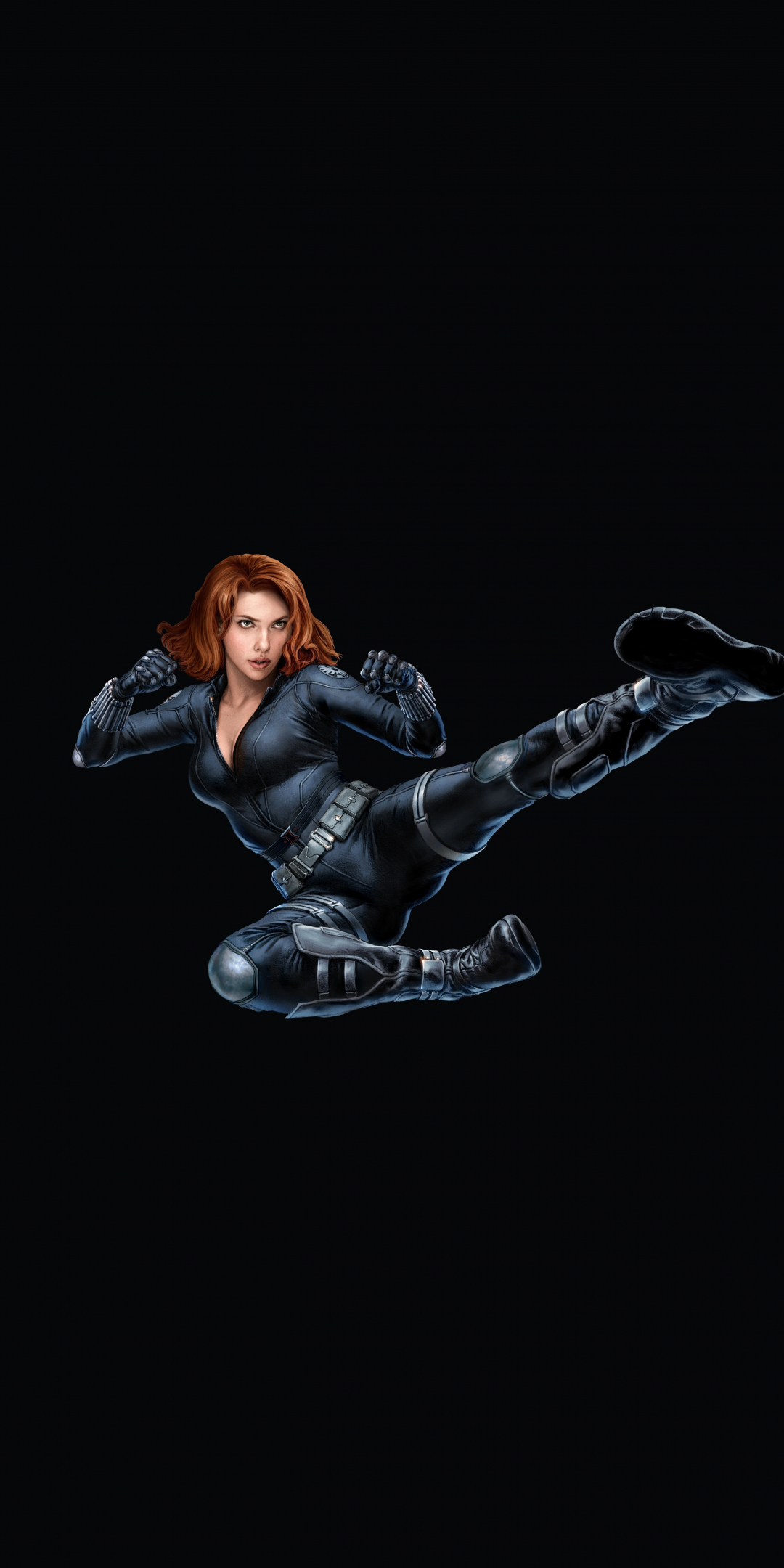Black Widow, marvel comics, superheroes, black costume, 1080x2160 wallpaper