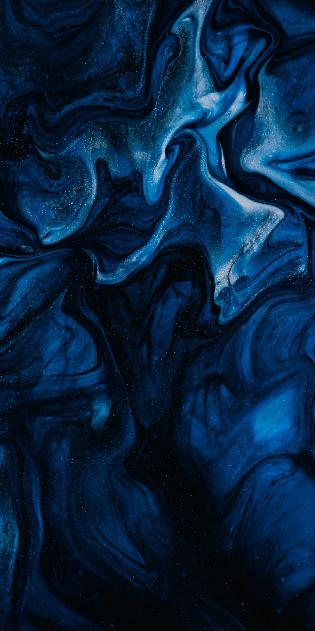 Paint stains, liquid, blue-dark, 1080x2160 wallpaper