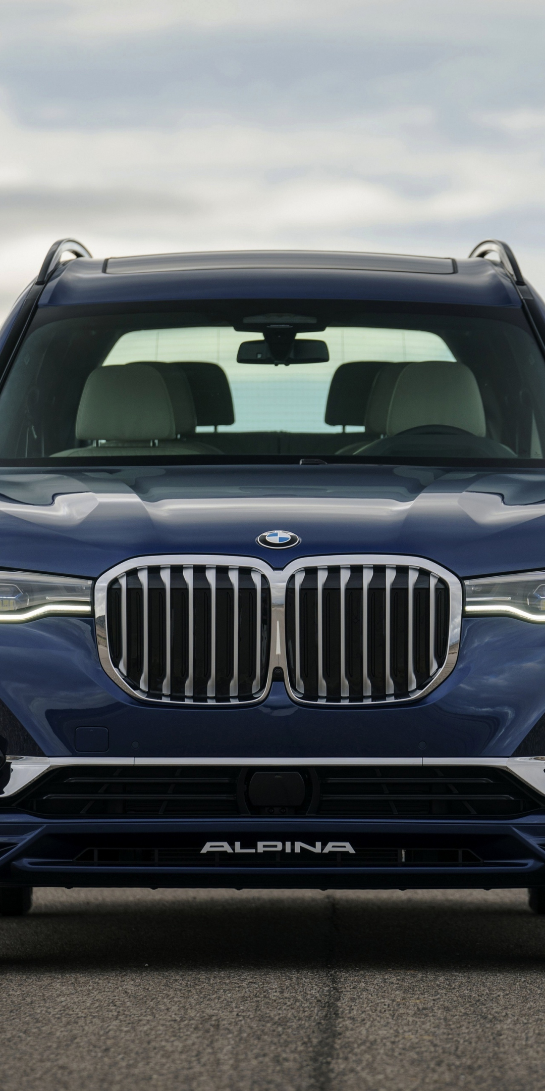 BMW X7, blue car, front-view, 1080x2160 wallpaper