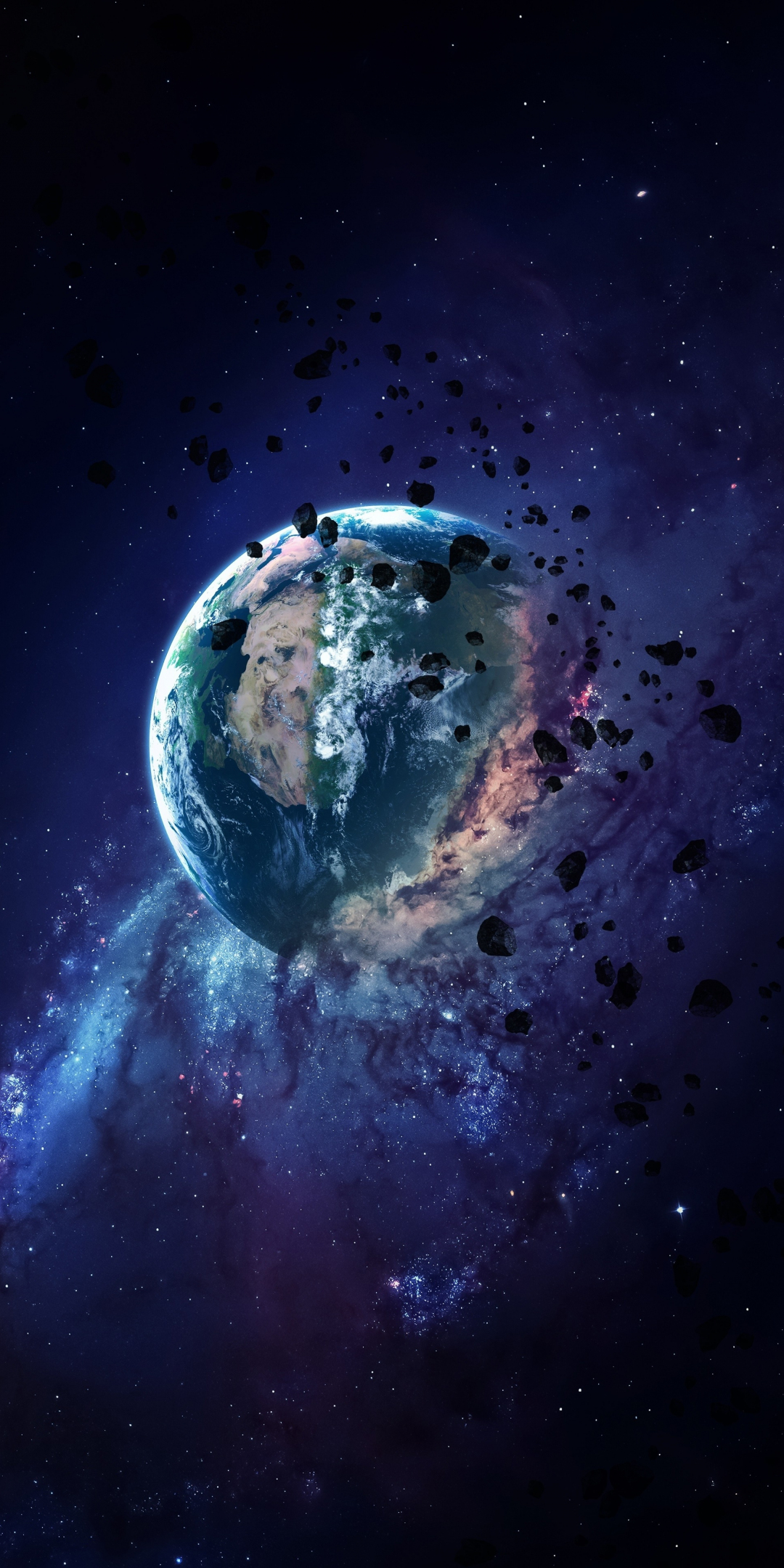 Apocalyptic, earth, space, art, 1080x2160 wallpaper