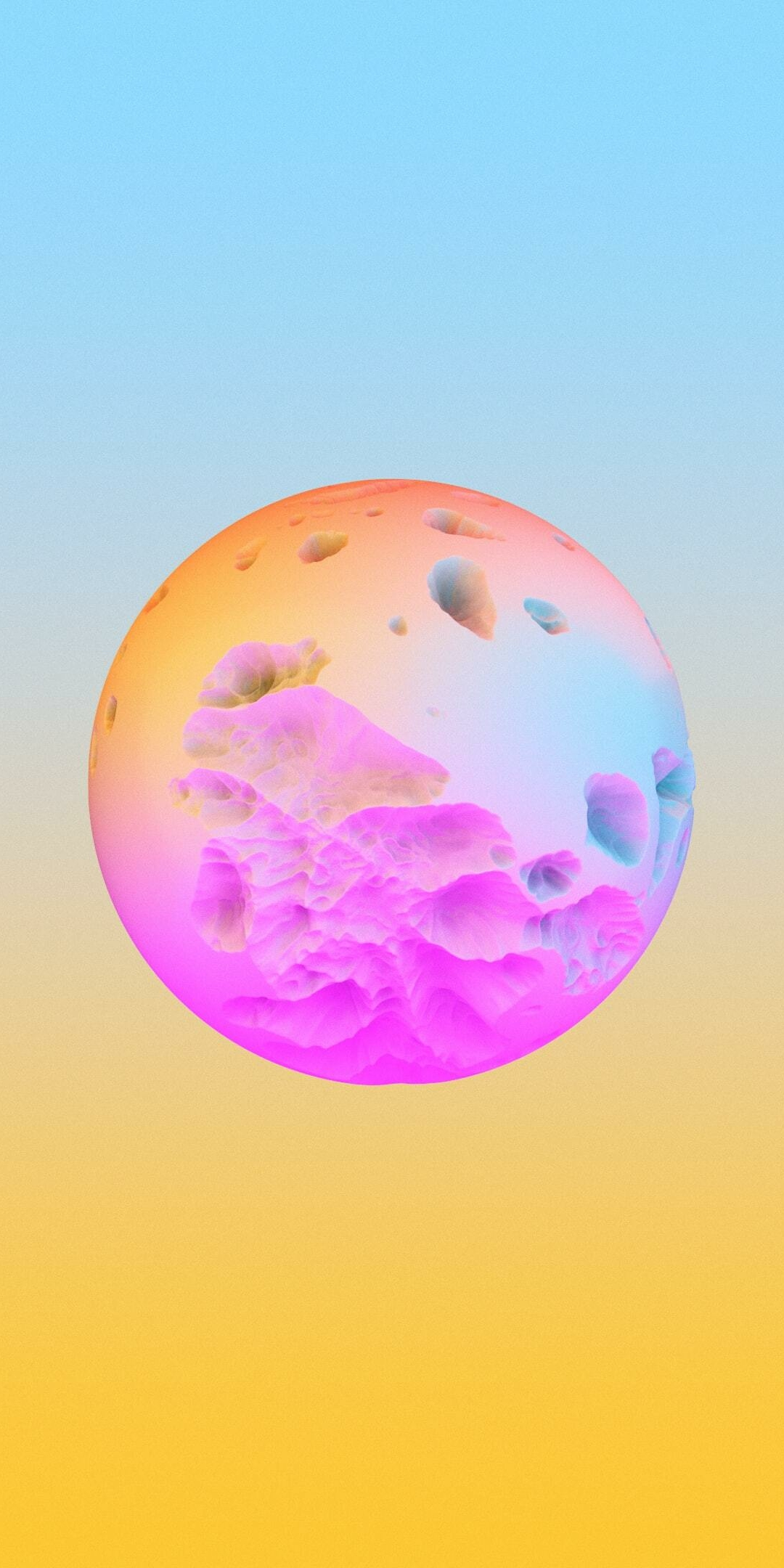 Colorful, broken sphere, ball, 1080x2160 wallpaper