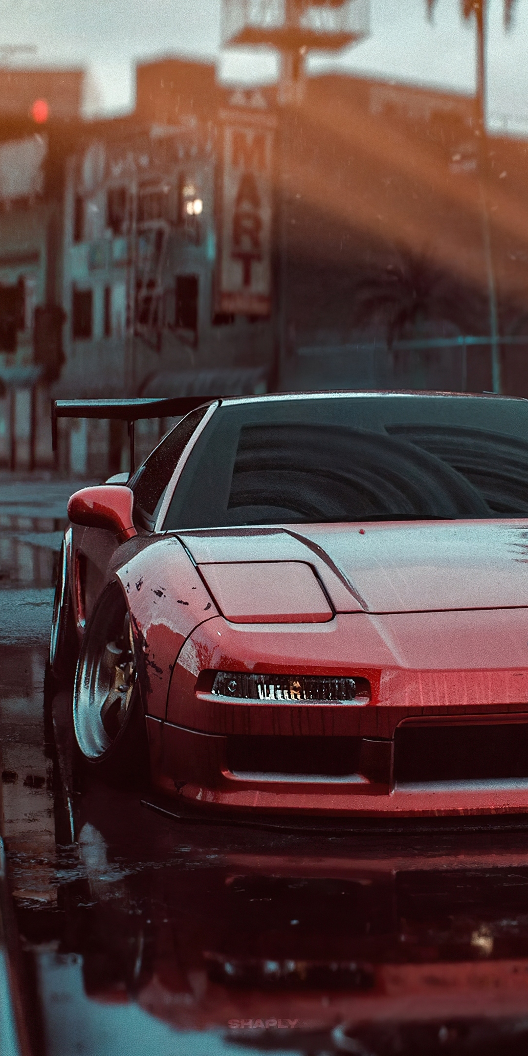 Red Honda NSX, Need for Speed, video game, 1080x2160 wallpaper