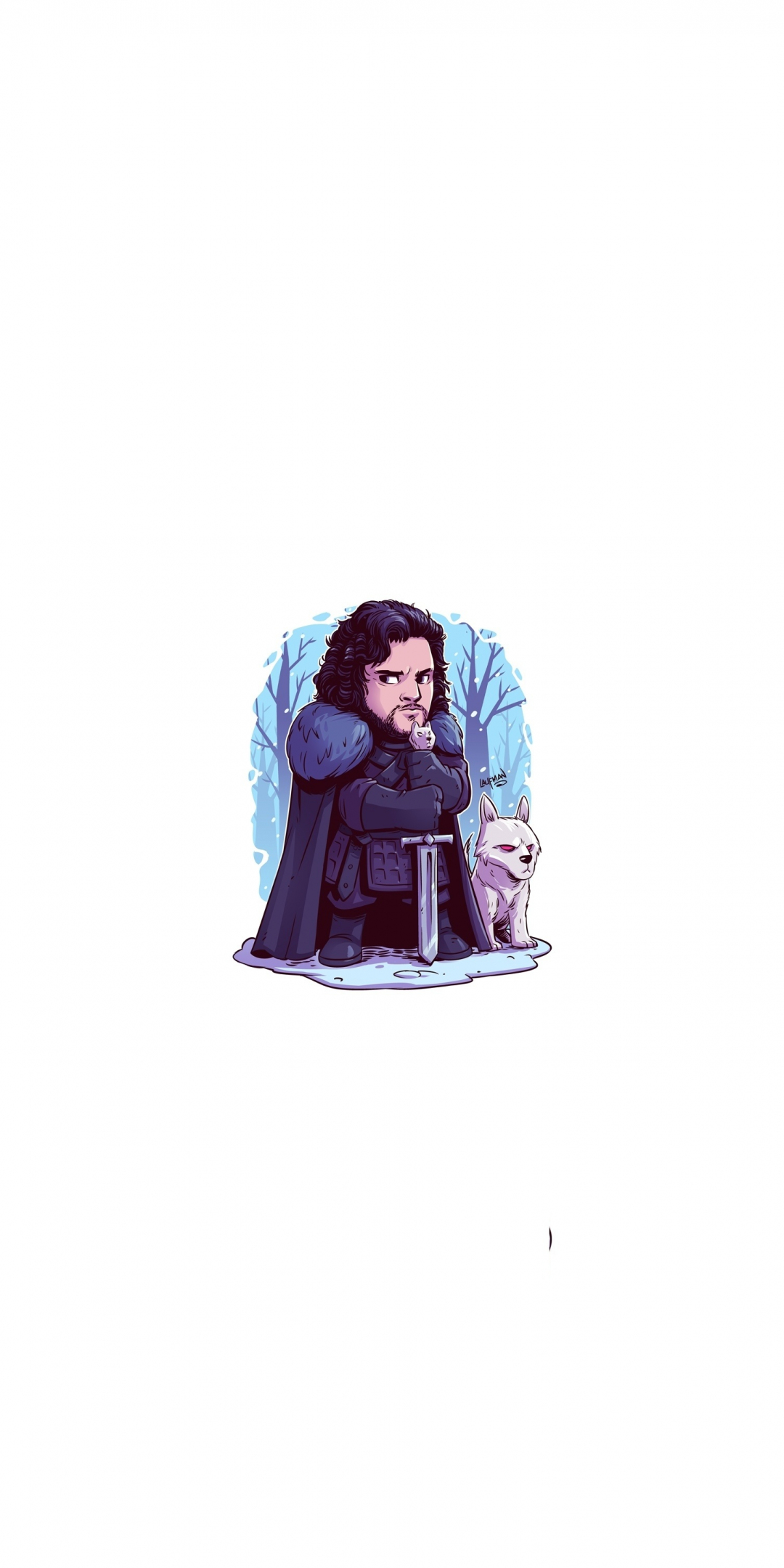 Game of thrones, Jon Snow, minimal, art, 1080x2160 wallpaper